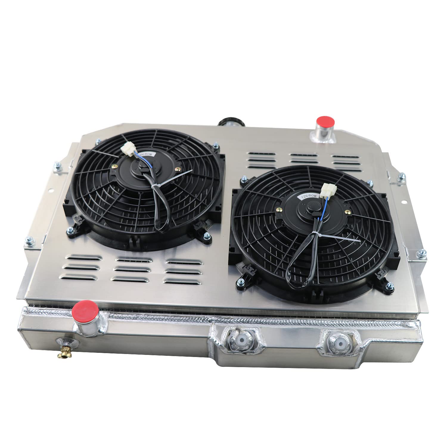 High-Performance 3-Row Aluminum Radiator for 1958-1974 AMC Rambler/Javelin AMX/SST/DPL V8 - Includes Electric Shroud Fan & Relay Kit - Perfect for Classic Car Restoration & Hot Rod Upgrades