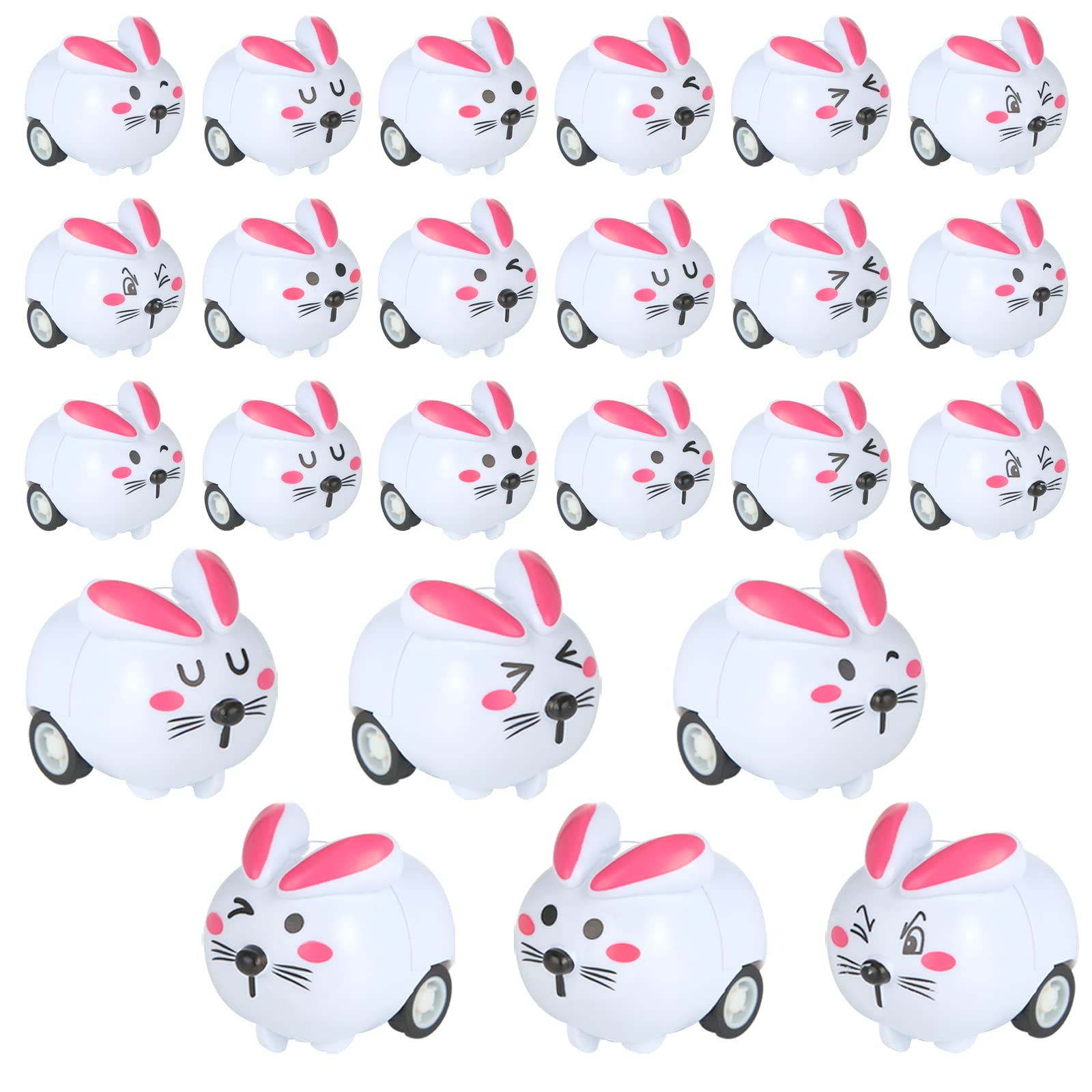 24-Piece Easter Toy Car Set with Pull Back Bunny Rabbit Cars & Stuffed Eggs - Fun Easter Basket Stuffers for Kids, Easter Egg Hunt Prizes, Party Favors & Holiday Gifts