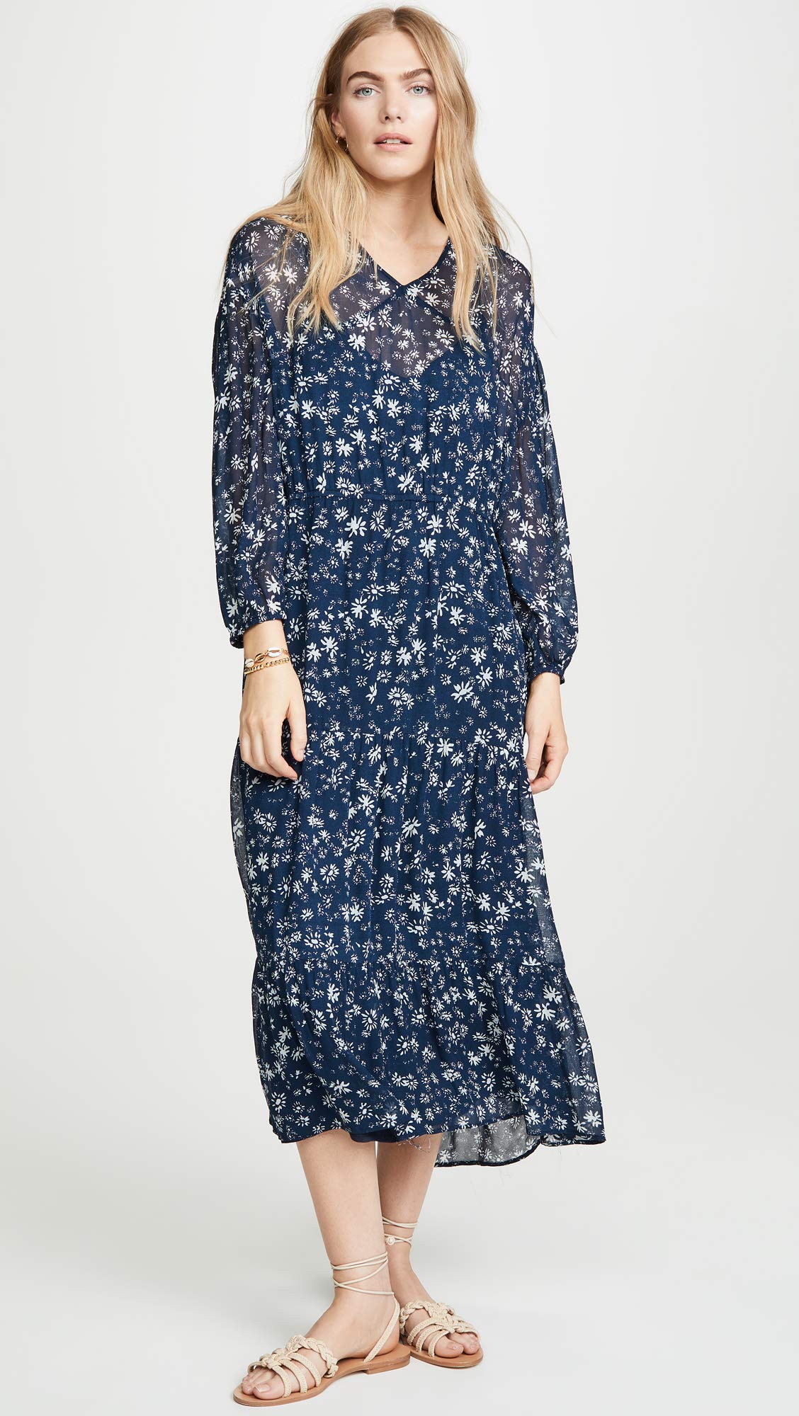 Free People Women's WallFlower Midi Dress - Black Combo, X-Small | Boho Floral Print Summer Dress for Beach, Vacation & Date Night