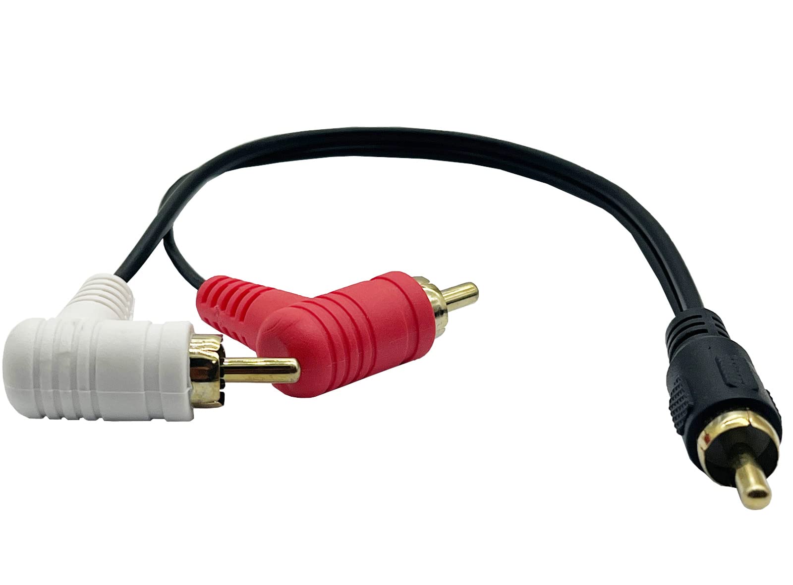 Premium Gold-Plated RCA Splitter Cable - 8 Inch Male to Dual Male Stereo Audio Adapter for PC, TV, Home Theater & Hi-Fi Systems - Perfect for Gaming, Music & Home Entertainment Setups