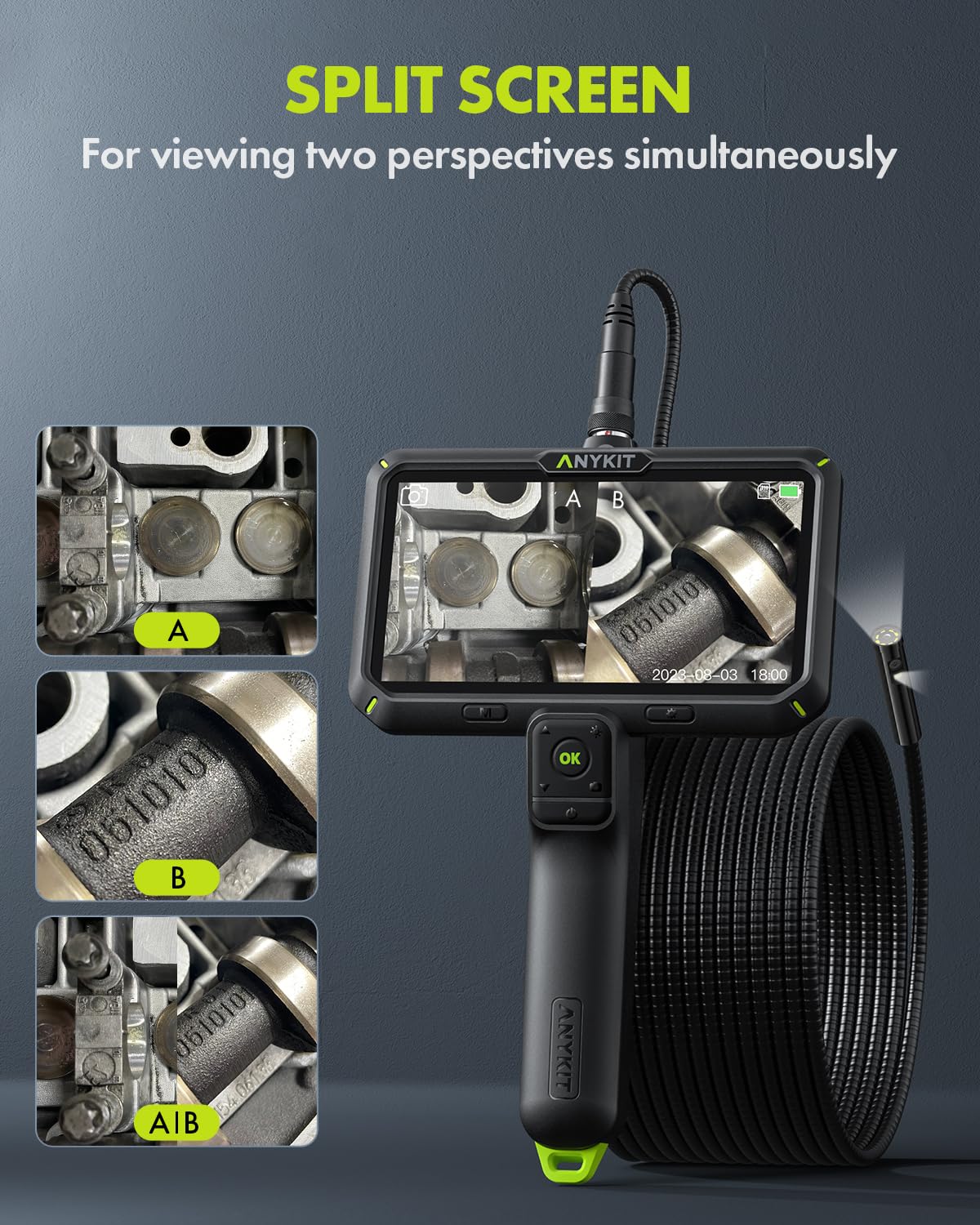 Anykit 1080P Dual Lens Endoscope Camera with Light - 6