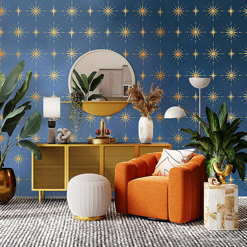 Starlight Allover Wall Stencil - Reusable DIY Painting Template for Home Decor, Nursery, Bedroom & Living Room - Perfect for Creating Stunning Celestial Patterns on Walls and Ceilings