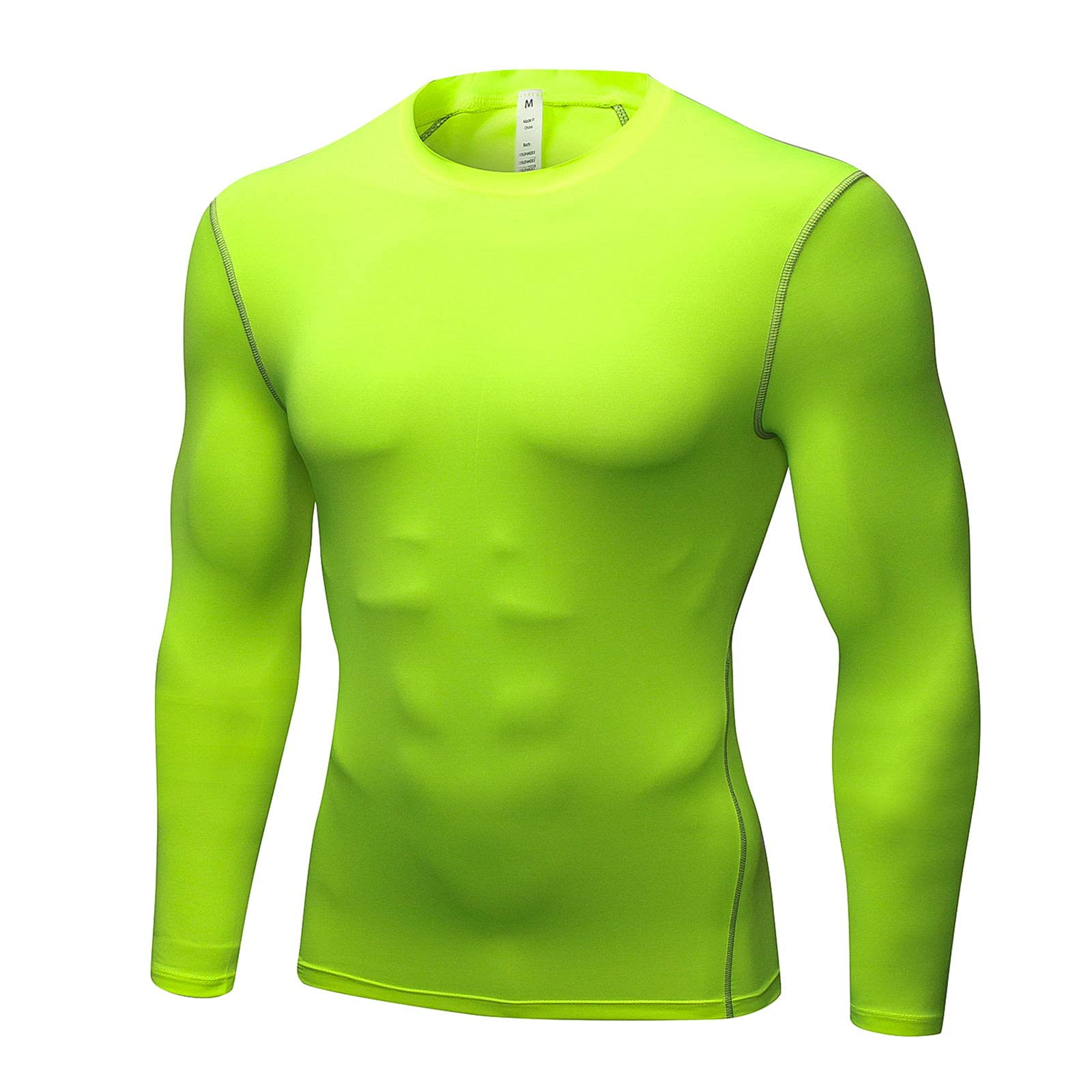 Men's Compression Base Layer Top - Long Sleeve Tight Fit Body Shaper, Moisture Wicking & Breathable Workout Shirt for Running, Gym, Fitness Training - Ideal for Cold Weather & High-Intensity Exercise