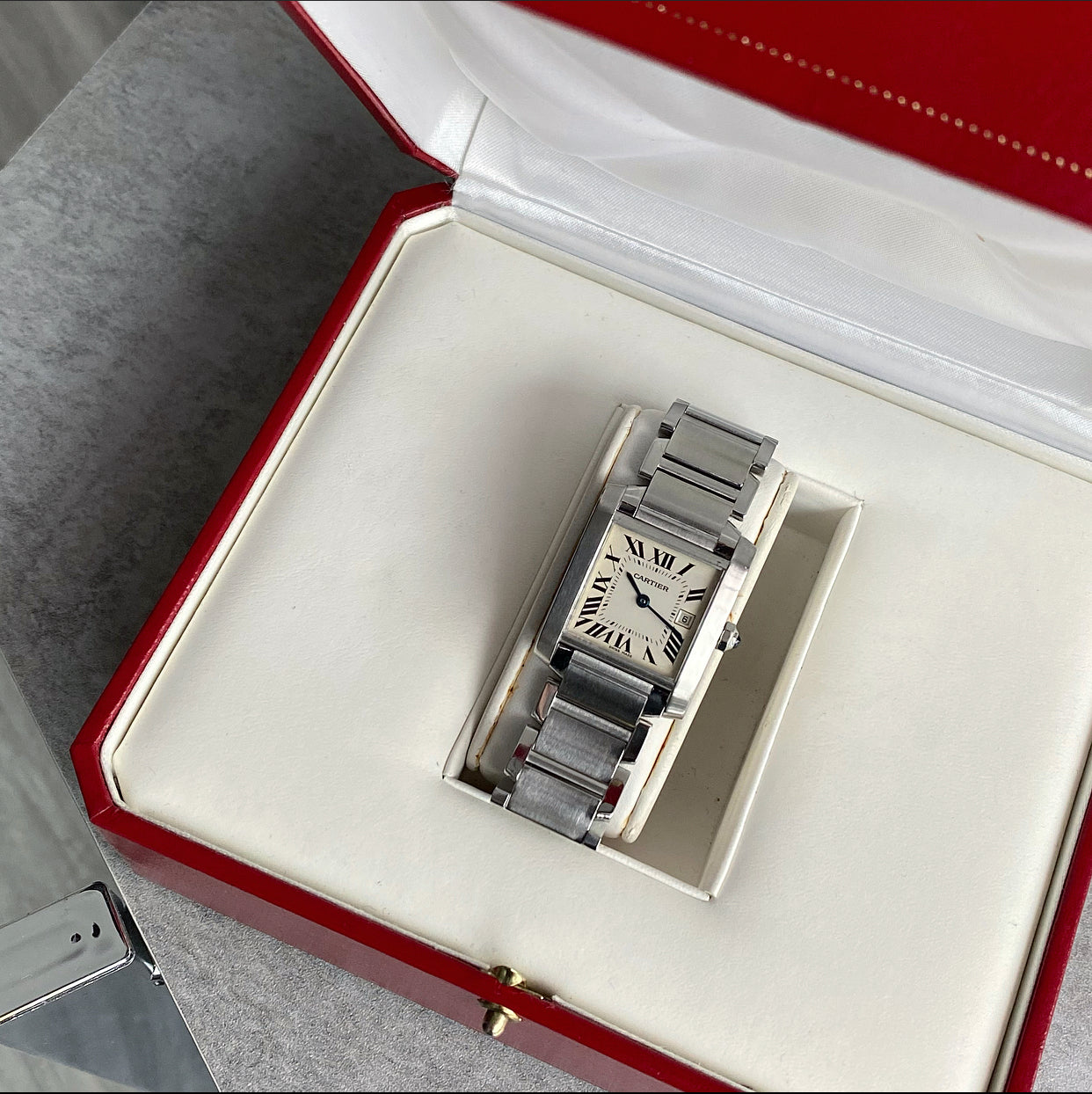 Cartier Tank Francaise Small Ladies Watch - Stainless Steel Luxury Timepiece for Women | Perfect for Office Wear, Formal Events & Everyday Elegance