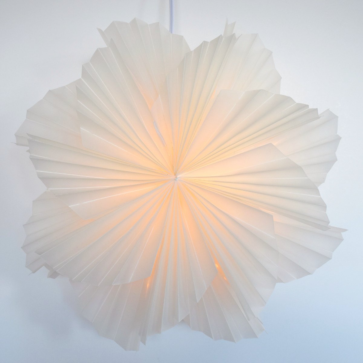 32 Inch White Glacier Snowflake Star Lantern - Pizzelle Design Holiday Decor for Christmas, Winter Weddings, Party & Home Decoration - Perfect for Indoor/Outdoor Seasonal Displays