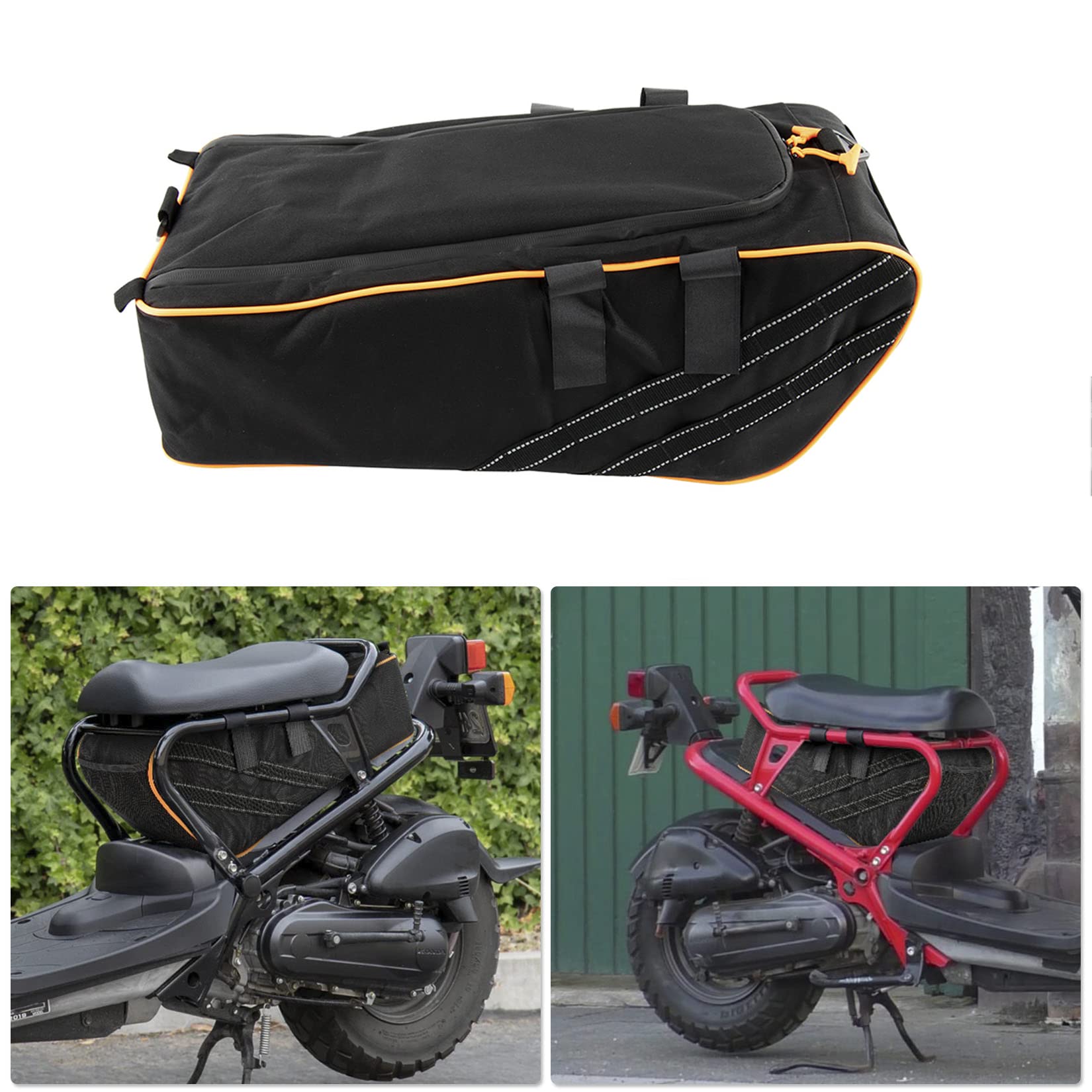 Ruckus Scooter Under Seat Storage Bag - Universal Fit for All Ruckus Models 2010-2022 | Side Frame Saddle Bag with Shoulder Straps | Waterproof Cargo Container for Motorcycle Luggage & Accessories | Perfect for Commuting, Grocery Shopping & Road Trips