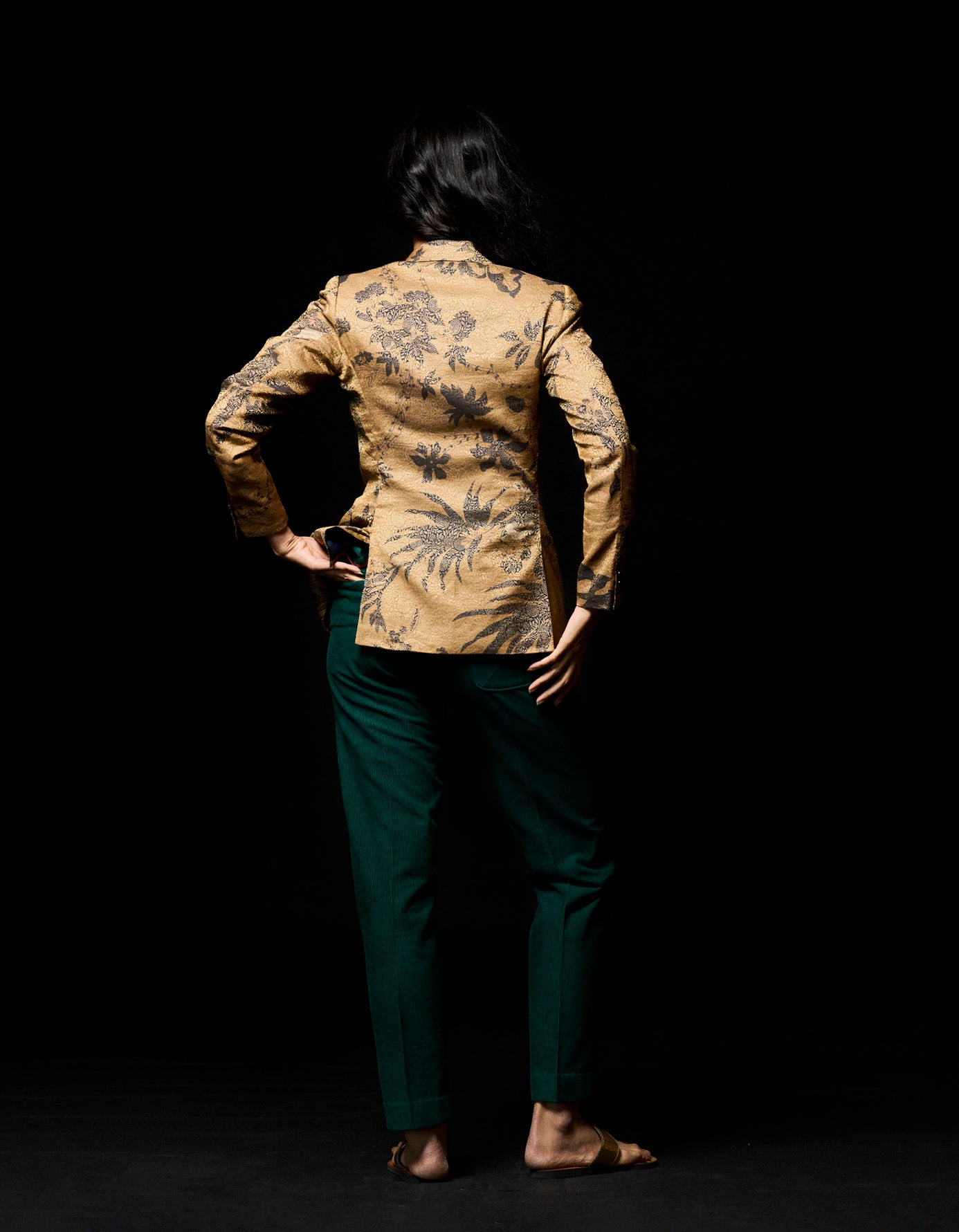 Rana Blazer - Elegant Muga Brocade Jacket in Beige | Perfect for Office Wear, Business Meetings & Formal Occasions