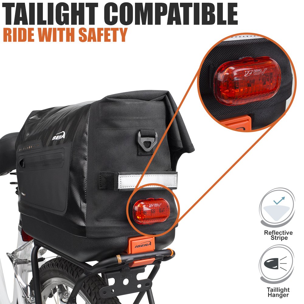 **Ibera Bike Trunk Bag - Waterproof Quick-Release Bicycle Commuter Bag with PakRak Clip-On | Perfect for Cycling, Commuting & Outdoor Adventures**