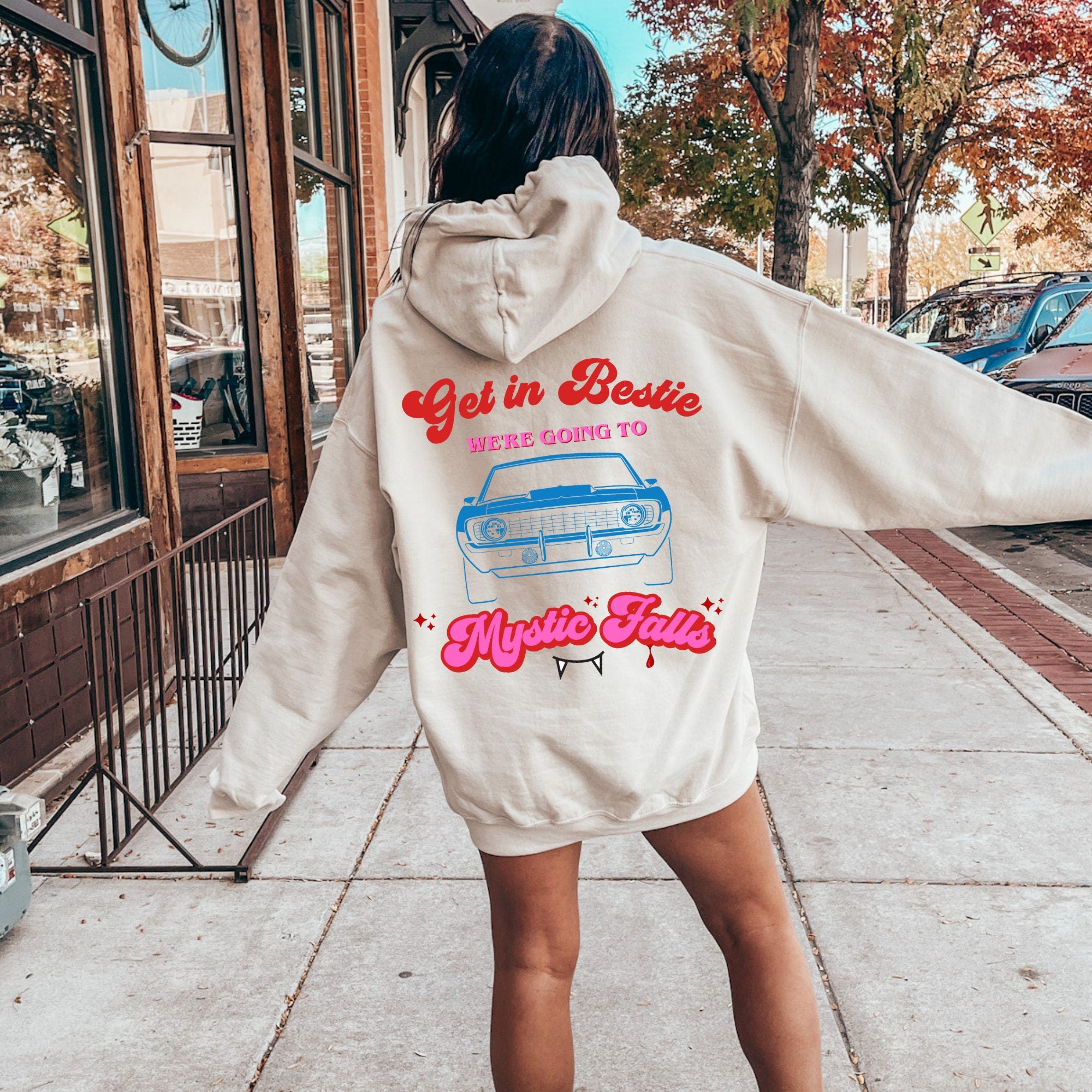 Mystic Falls Hoodie - The Vampire Diaries TVD Merch | Salvatore Brothers Inspired Apparel | Perfect Fan Gift for TVD Lovers | Cozy Wear for Movie Nights & Vampire-Themed Parties