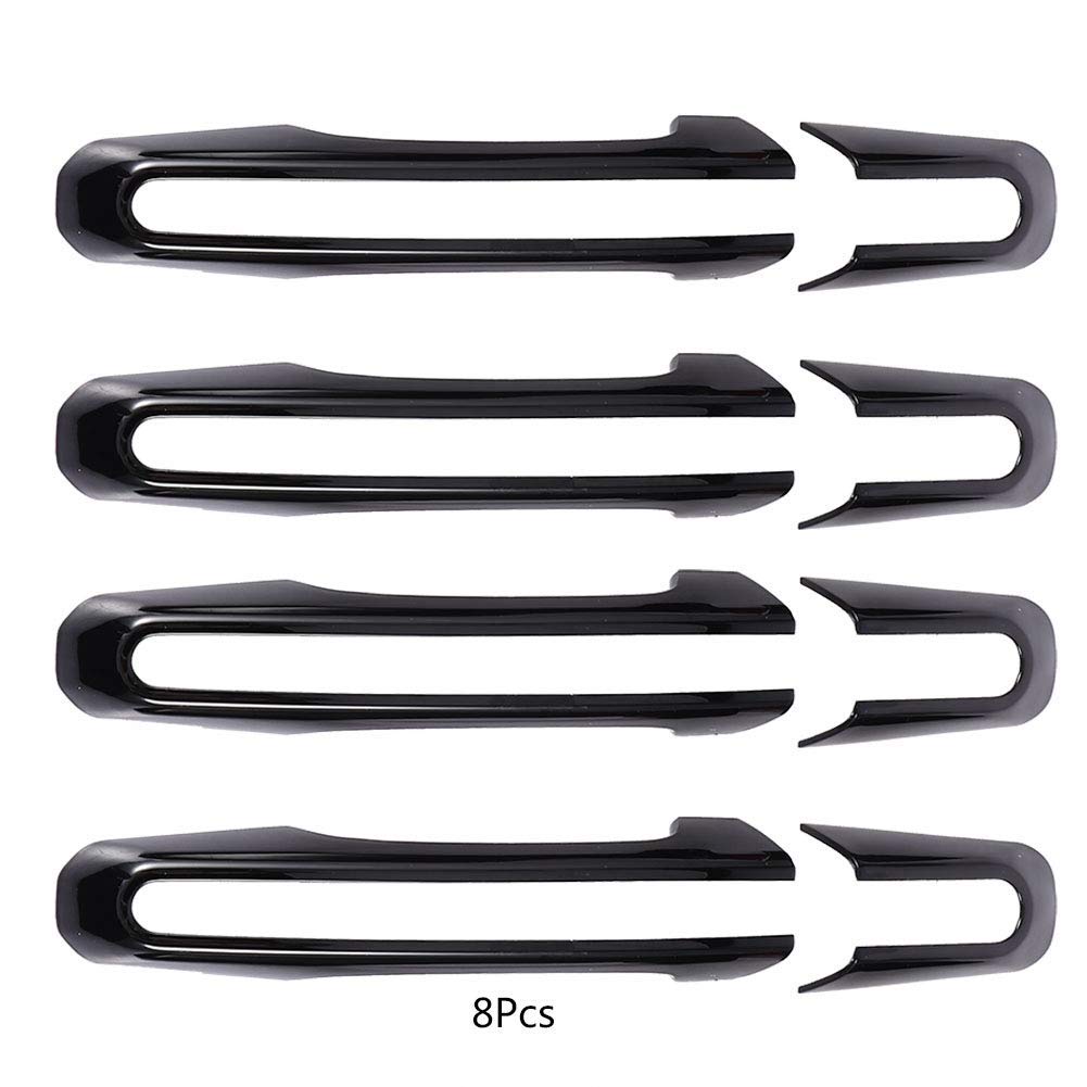 KIMISS ABS Car Door Handle Covers for 2013-2019 Models - Black Exterior Side Door Handle Protector Trim Frame | Perfect for Car Detailing, Scratch Protection & Vehicle Customization