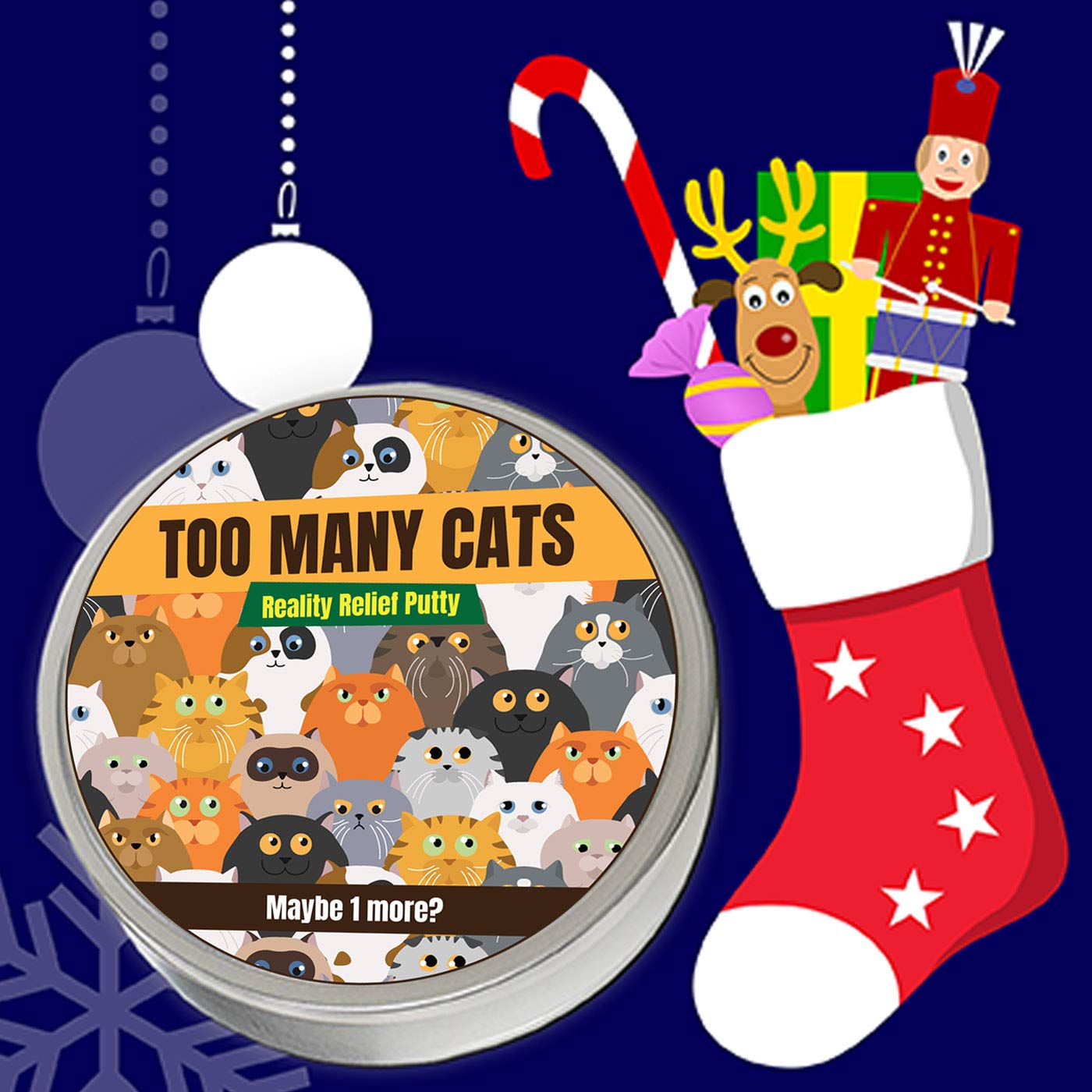 Too Many Cats Putty - Funny Cat Lover Gift & Stress Relief Therapy Putty for Crazy Cat Ladies - Orange Cat-Themed Sensory Toy - Perfect Gift for Cat Lovers & Relaxation at Home or Office