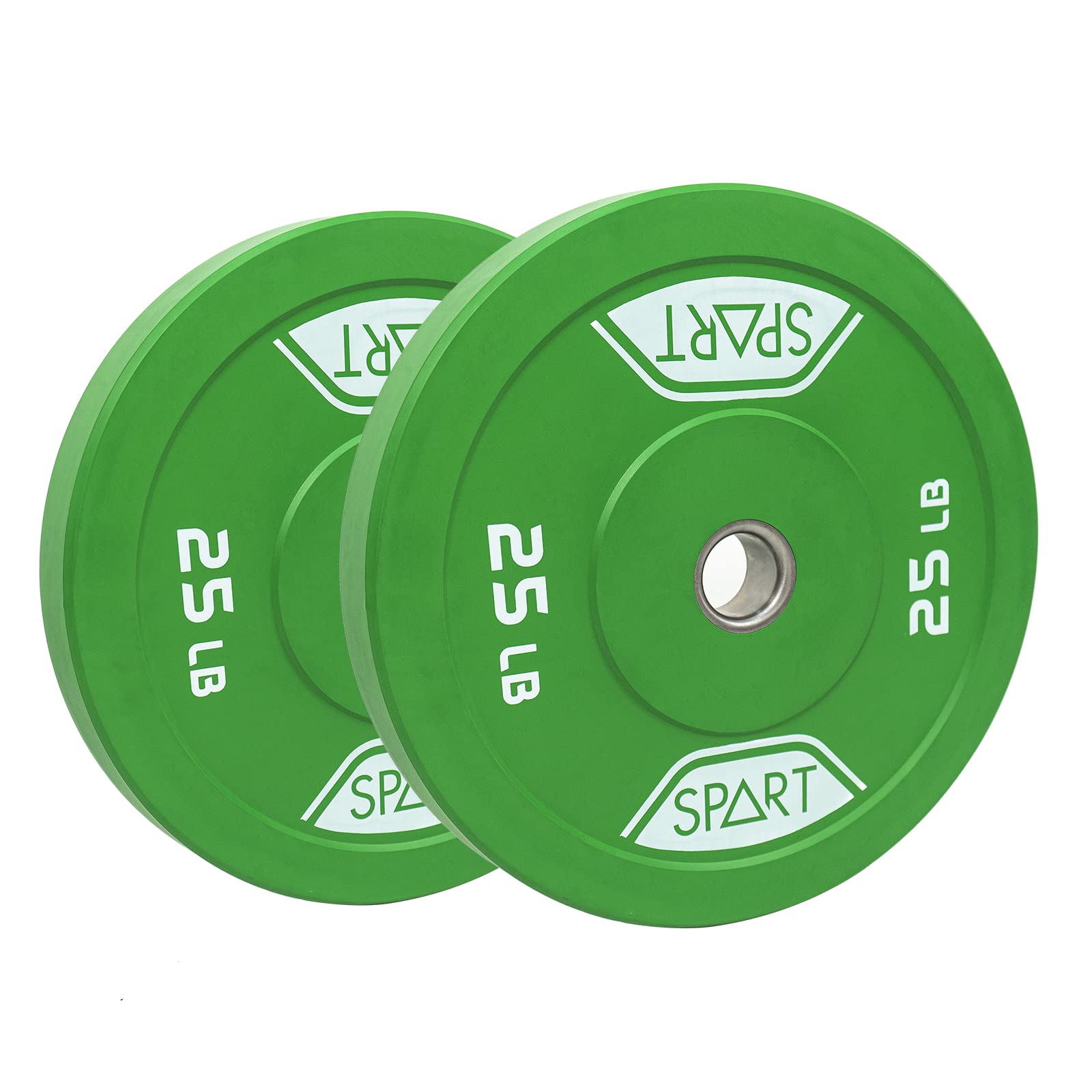 SPART Rubber Color Coded Bumper Plates 2 Inch - Olympic Weight Plates with Stainless Steel Insert for Strength Training, Weightlifting & Crossfit (Single/Pair) - Perfect for Home Gym, Commercial Fitness Centers & Functional Training