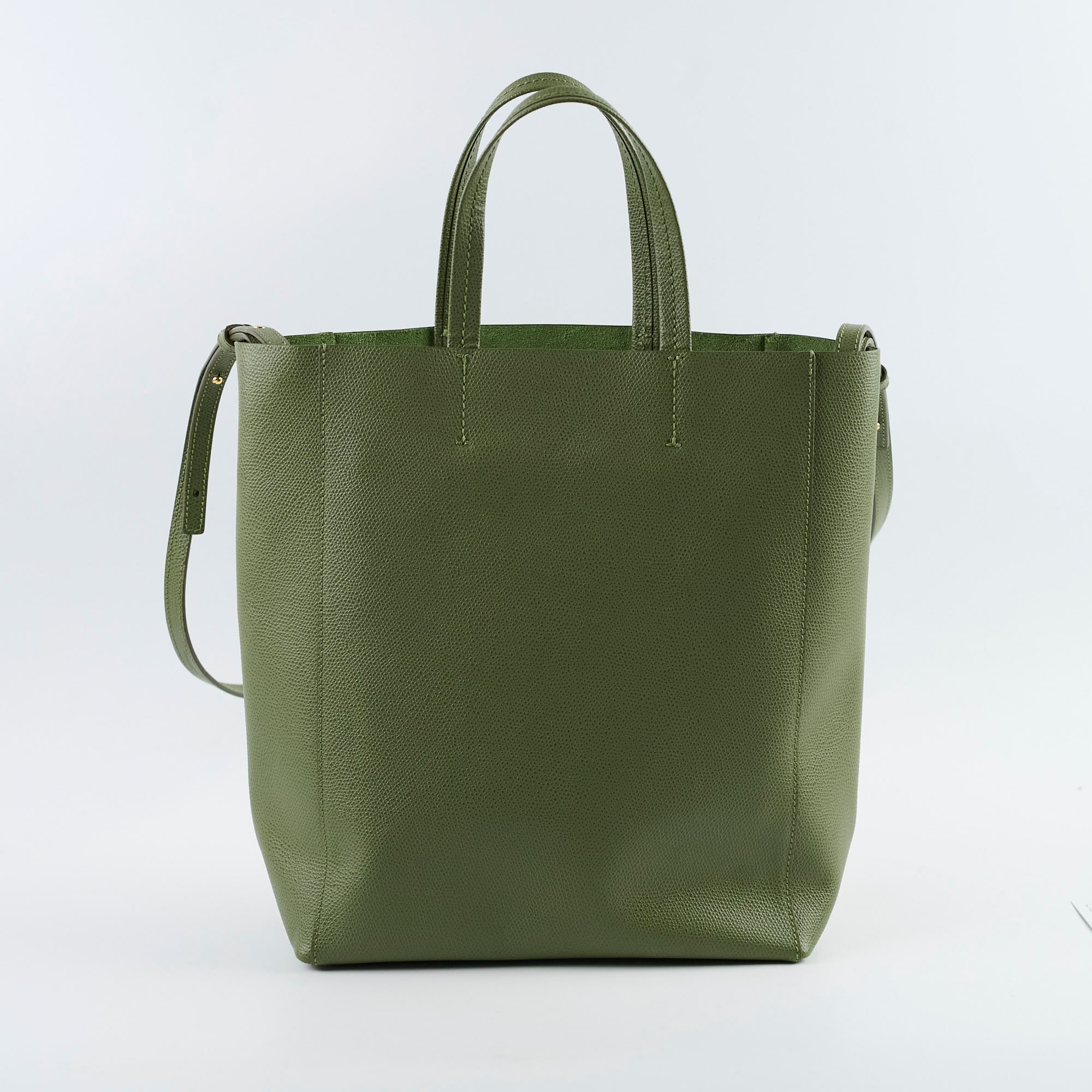 Celine Green Leather Tote Bag with Adjustable Strap - Stylish Handbag for Women, Work, Travel & Everyday Use