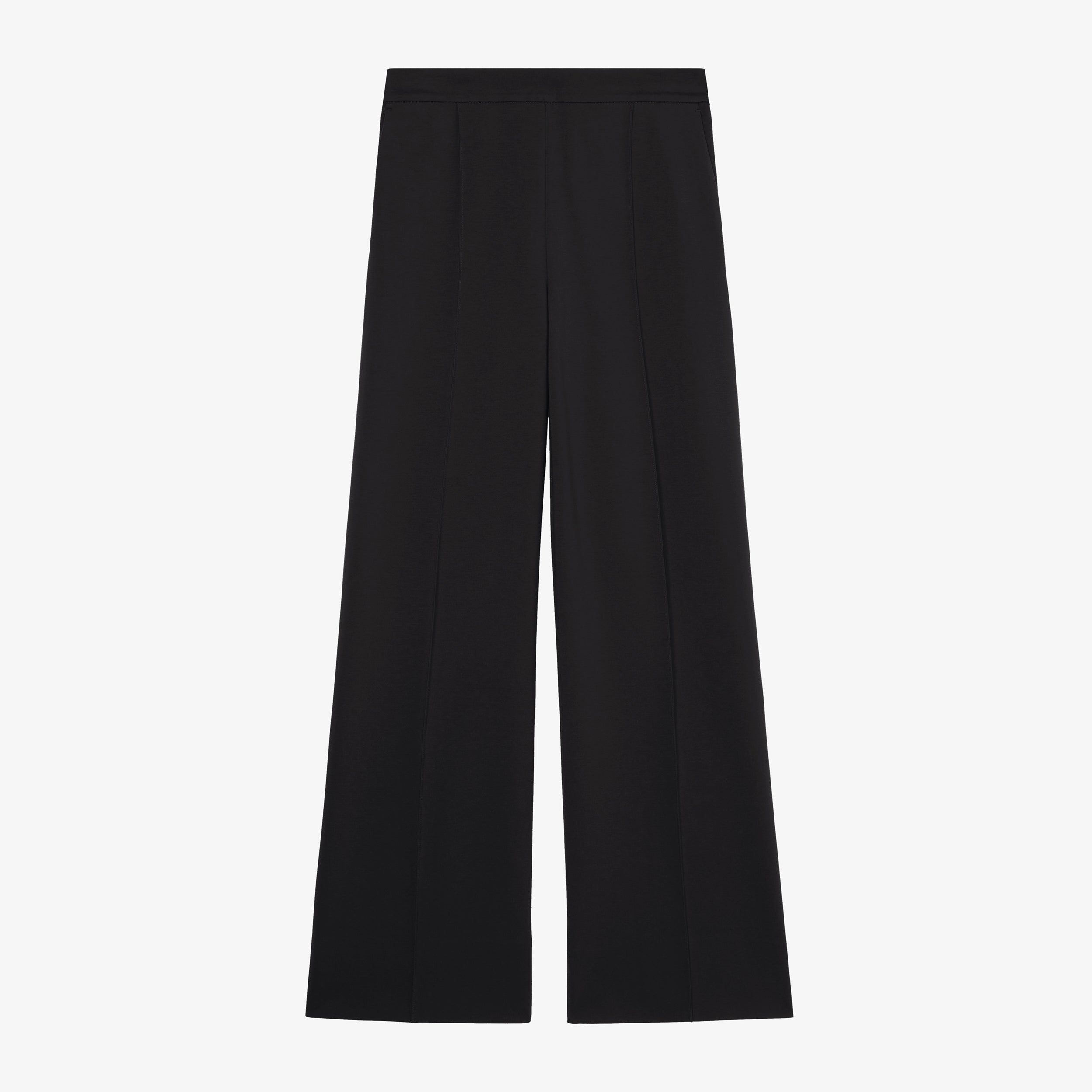 Jordan Wide Leg Pants for Women - Stretchy Butter Ponte Fabric in Black | Casual & Office Wear