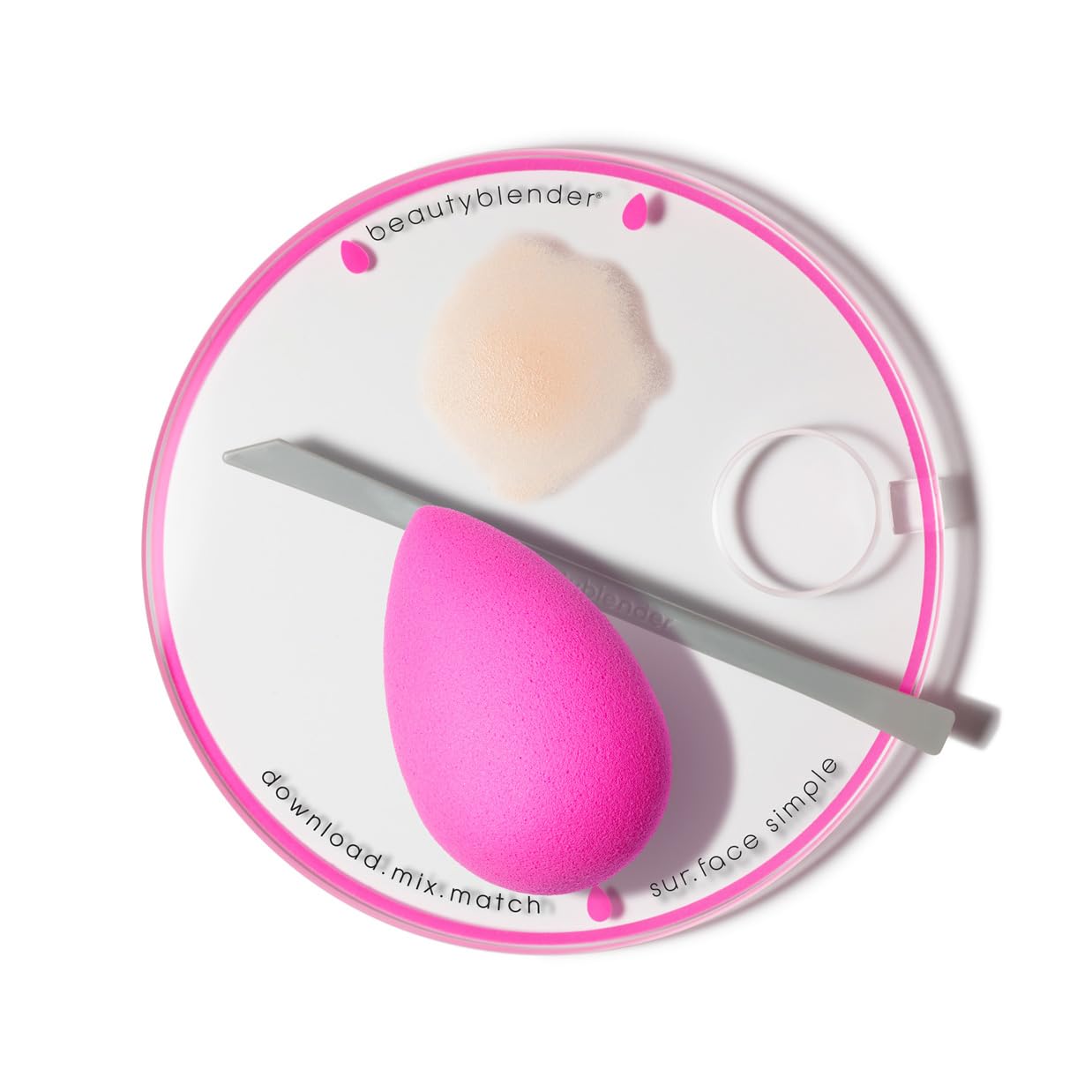Beautyblender® Clear Makeup Mixing Palette - Portable Foundation & Cream Blender Kit with Mixing Wand - Perfect for Travel, Professional Makeup Artists & On-the-Go Touchups - Ideal for Mixing Liquid Foundation, Cream Blush & Concealer at Home or Salon