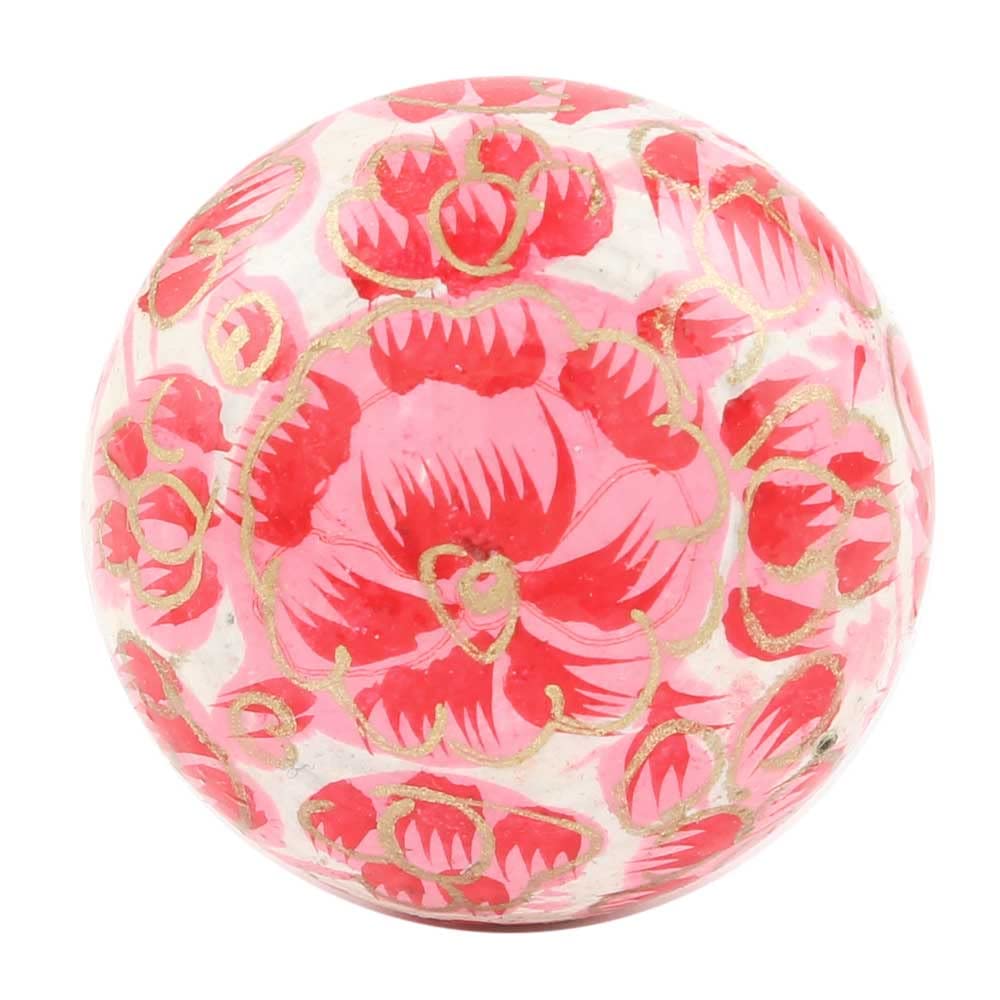 20-Piece Indian Boho Wooden Cabinet Knobs - Red & White Decorative Drawer Pulls for Kitchen, Dresser & Modern Door Hardware | Unique Handles for Cabinets, Wardrobes & Home Décor