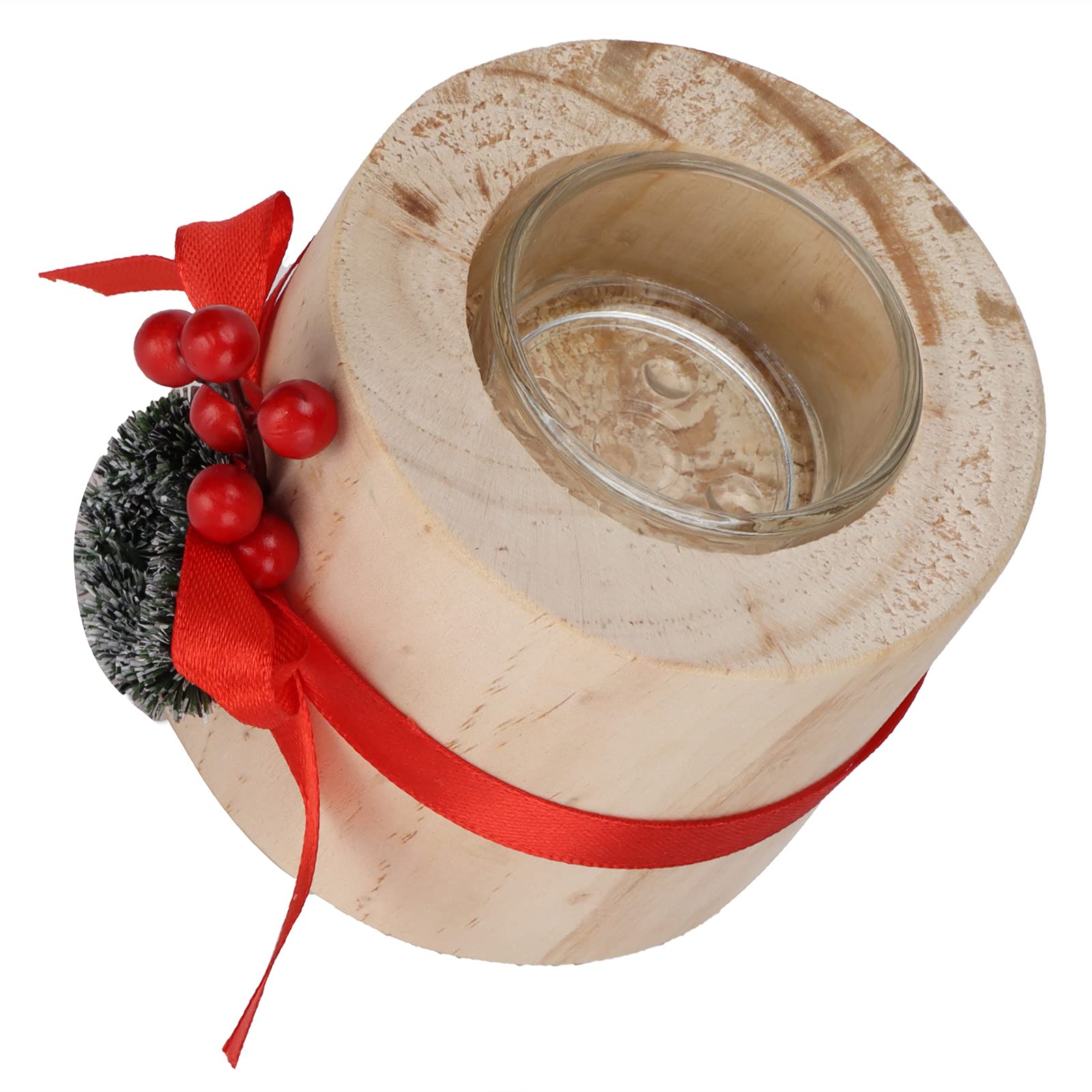 Brrnoo Wooden Candle Holder - Simple Decorative Candlestick with Candle Cup for Table Centerpiece, Home Decor - Perfect for Halloween, Christmas Party & Valentine's Day Celebrations | Rustic Farmhouse & Holiday Decor