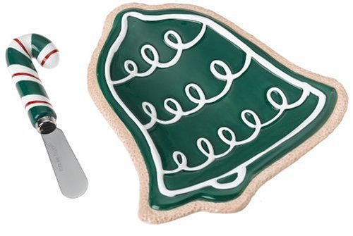 Fitz and Floyd Elegant Bell-Shaped Snack Plate with Spreader - Perfect for Afternoon Tea, Desserts, and Party Appetizers