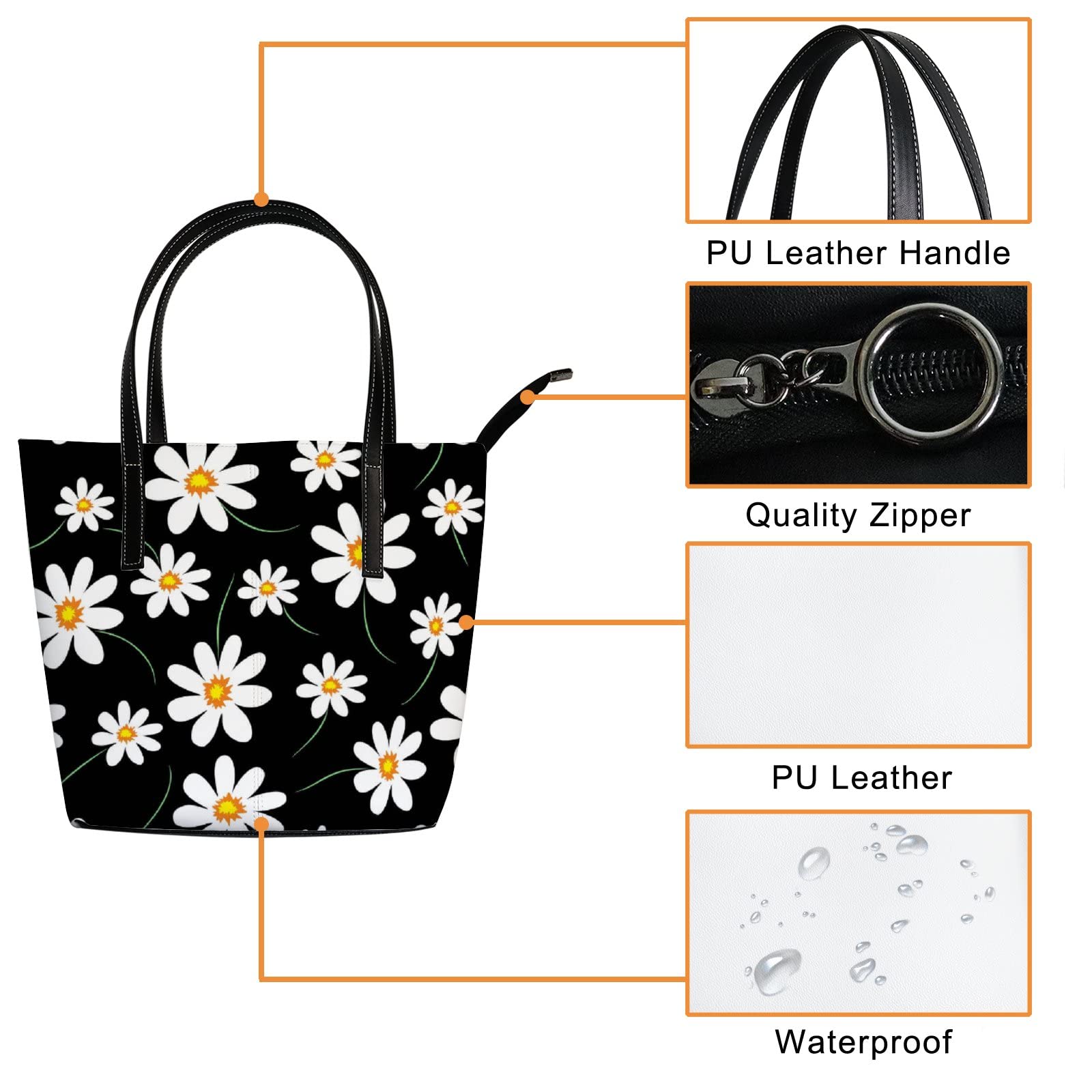 Women's Leather Crossbody Handbags & Work Tote Bags with Zipper - Stylish Coach-Inspired Designer Purse for Office, Travel & Everyday Use