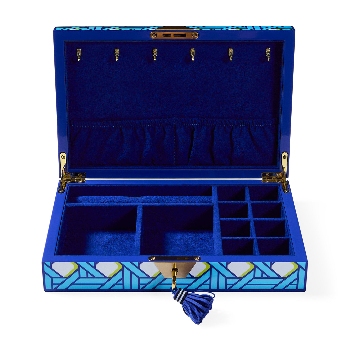 Elegant Basketweave Lacquer Jewelry Box - Handcrafted Wooden Storage Case for Rings, Necklaces & Earrings - Perfect for Home Decor, Gift Giving & Travel Jewelry Organizer