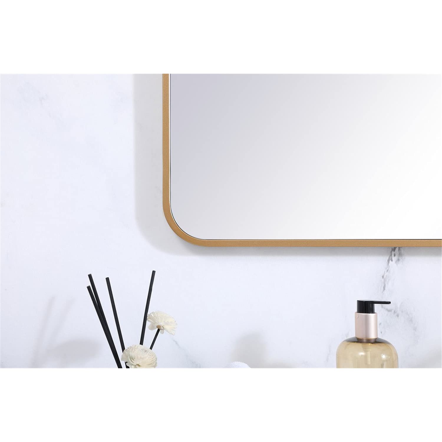 Brass Rectangular Mirror 30x48 - Elegant Decor for Living Room & Bedroom