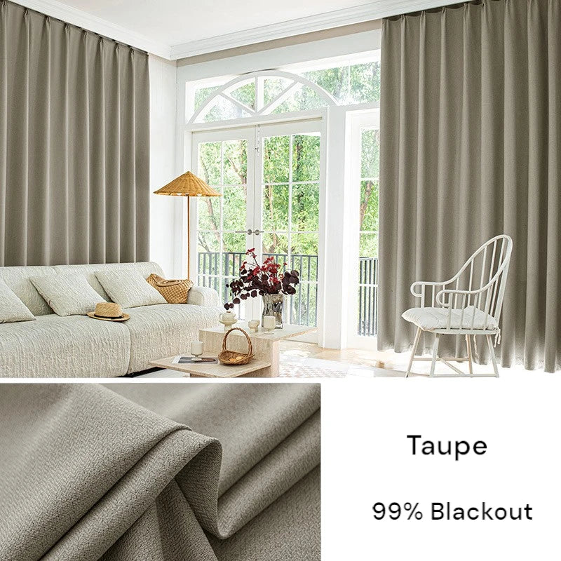 Teresa Fire Retardant Blackout Curtains - Herringbone Pattern Thermal Insulated Drapes for Bedroom & Living Room | Custom Size Window Treatment for Home Safety & Light Blocking