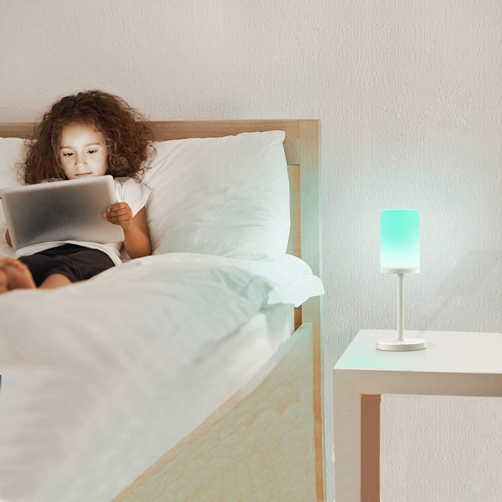 Marrado Bluetooth Speaker with Bedside Lamp - Smart Touch Control, Rechargeable LED Night Light for Bedroom & Living Room - Dimmable Warm White & Color Changing Mood Light - Perfect for Relaxation, Reading & Ambient Lighting