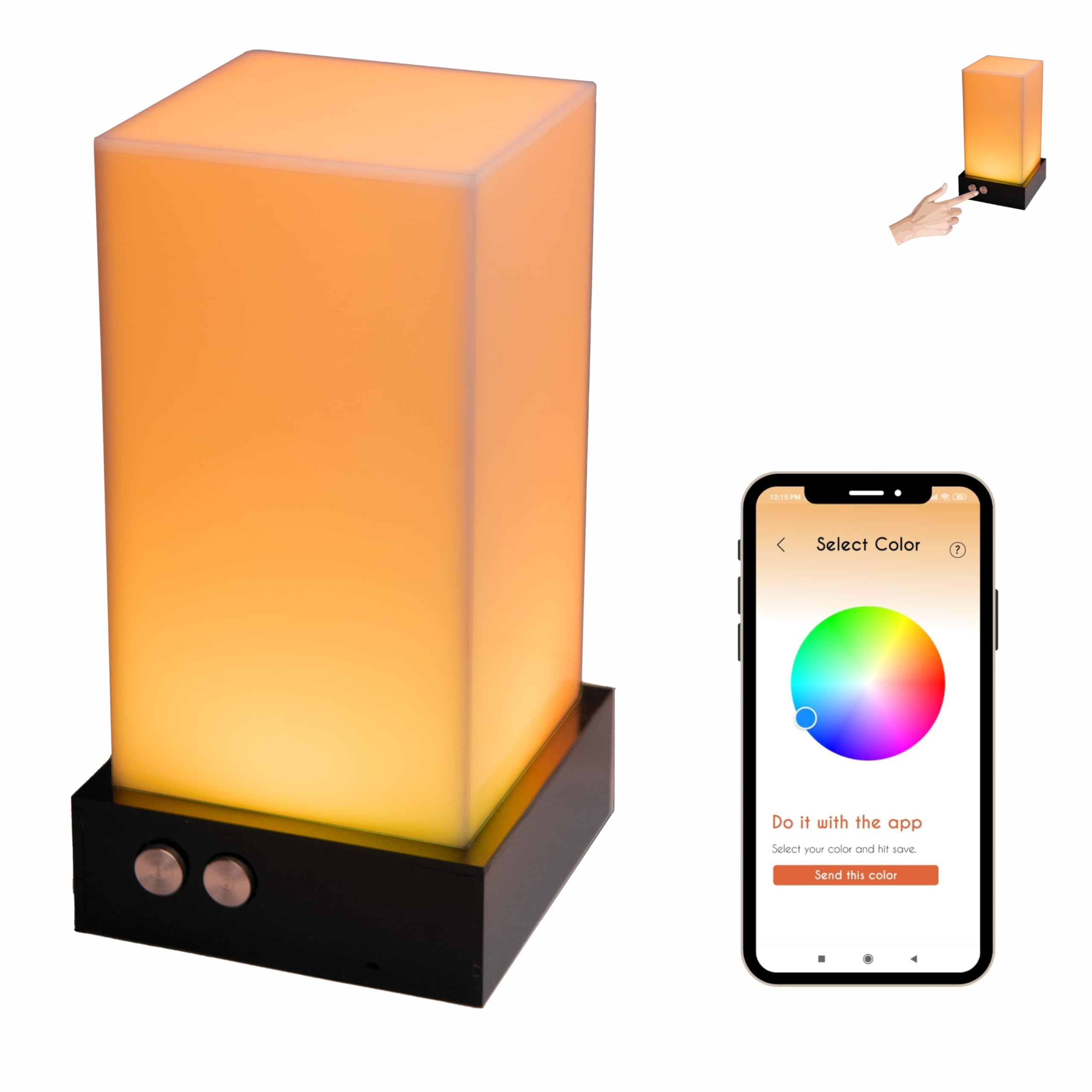 ZOCI VOCI Telepathy® Friendship Lamp Set of 4 - Long Distance Touch Lamps for Couples & Friends | No Subscription Needed | Crystal Design LED Mood Light - Perfect for Home Decor, Birthday Gifts & Long Distance Relationships
