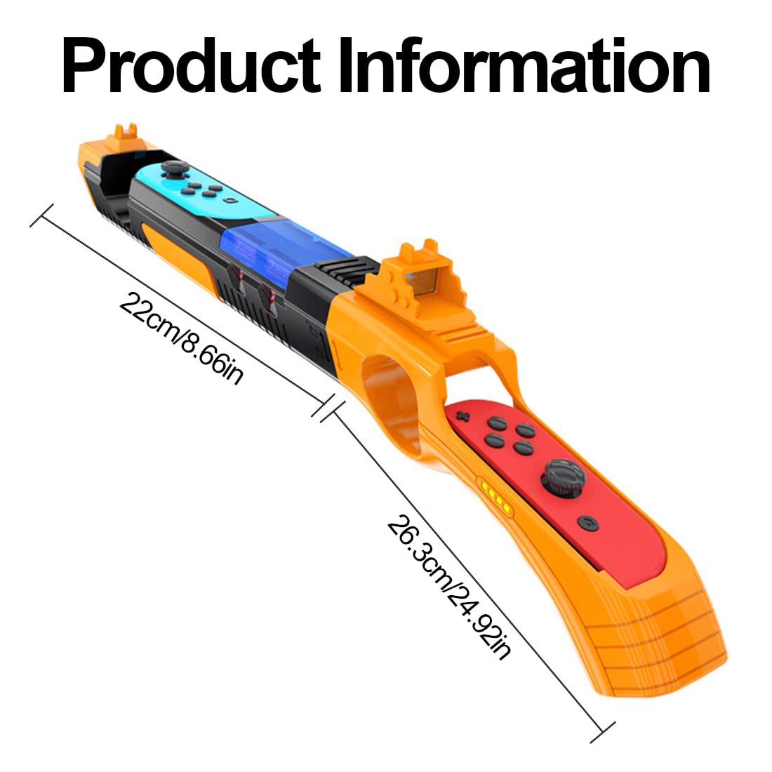 CUZKC Splatoon 2 & Splatoon 3 Compatible Joy-Con Grip Handle - Nintendo Switch Shooting Gun Controller Accessory (Black & Yellow) - Perfect for Multiplayer Gaming and Splatoon Themed Parties