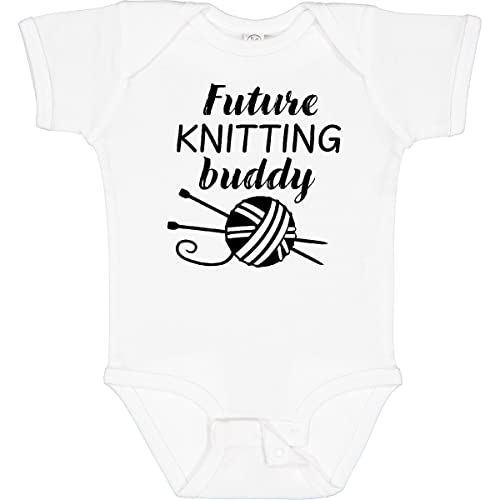 Inktastic Future Knitting Buddy Baby Bodysuit - Soft Cotton Cute Knitting Design Onesie for Newborns & Infants - Perfect Gift for Baby Showers & Knitting Enthusiasts