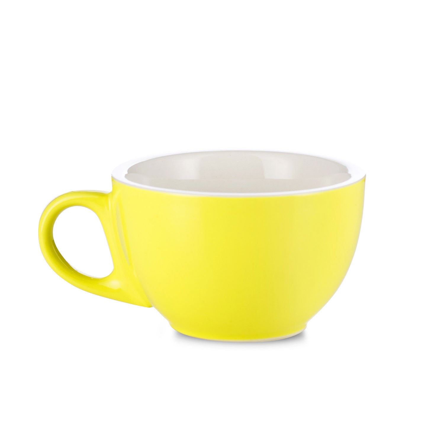 Premium Porcelain Cappuccino Cup & Saucer Set - 6oz/195ml Yellow Espresso Cups for Home & Cafe Use - Perfect for Morning Coffee, Afternoon Tea, and Italian Style Cappuccino Drinks