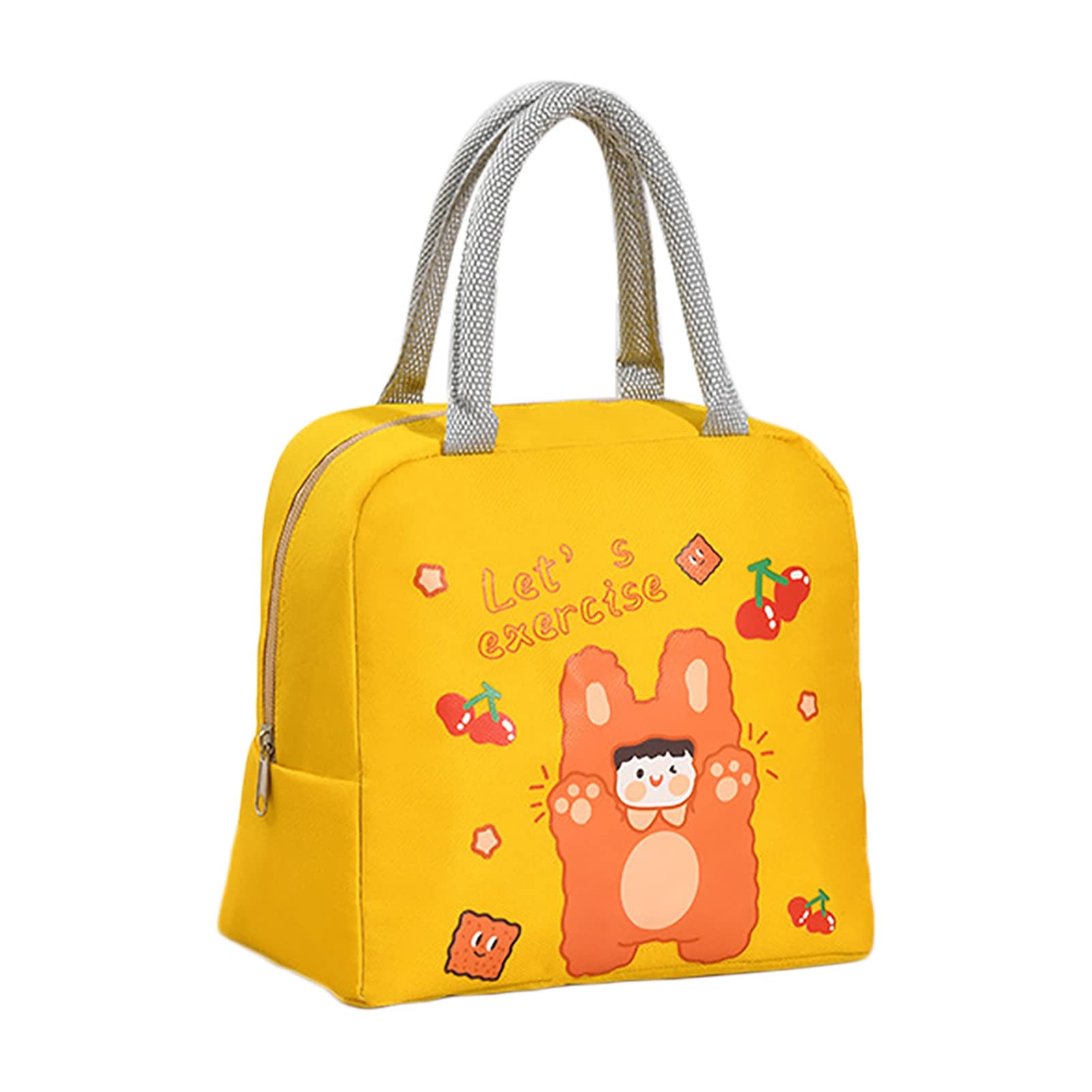 Insulated Picnic Tote Bag - Large Capacity Cooler Lunch Bag for Hiking, Travel & Outdoor Activities | Food Storage & Bento Carrier | Leakproof & Durable (Yellow) - Perfect for Beach Picnics, Camping Trips & Office Lunches