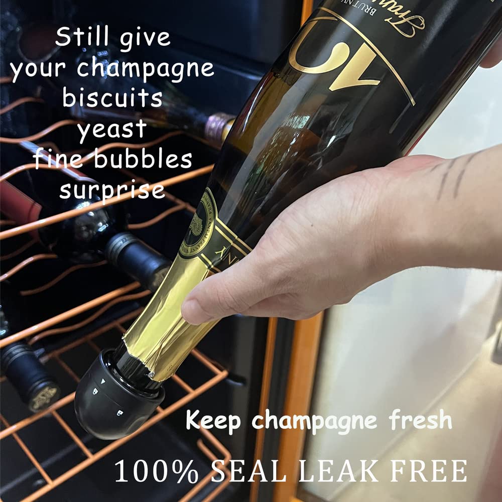 Premium Champagne & Wine Stoppers (4-Pack) - Reusable Silicone Leakproof Sealers for Preserving Freshness - Perfect for Parties, Weddings & Home Bars