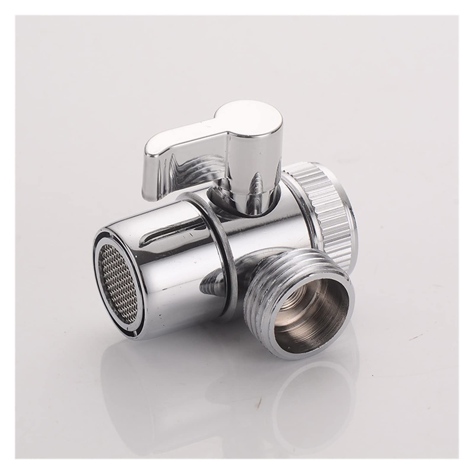 3-Way Shower Diverter Valve - Silver Tee Connector for Bathroom & Kitchen Faucets