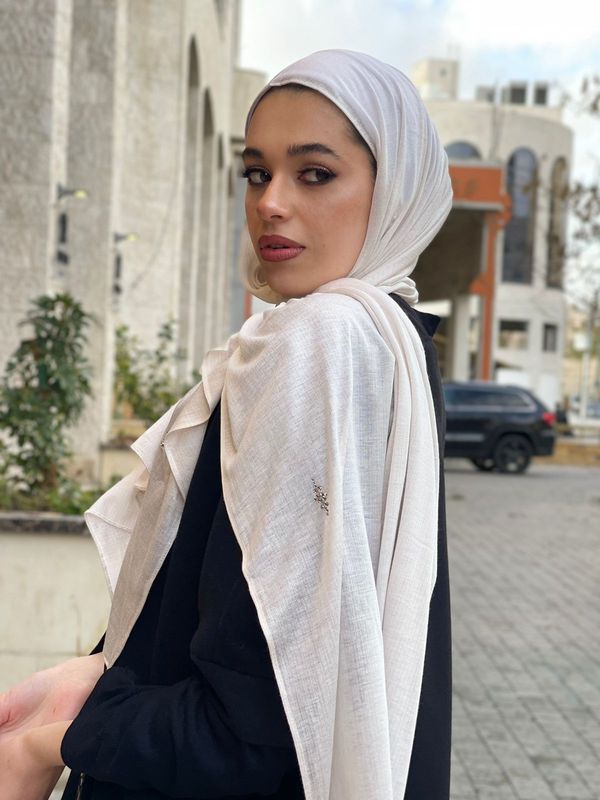 Elegant Cotton Lycra Scarf with Rhinestones - Fashionable Women's Accessory for Parties, Weddings & Everyday Wear
