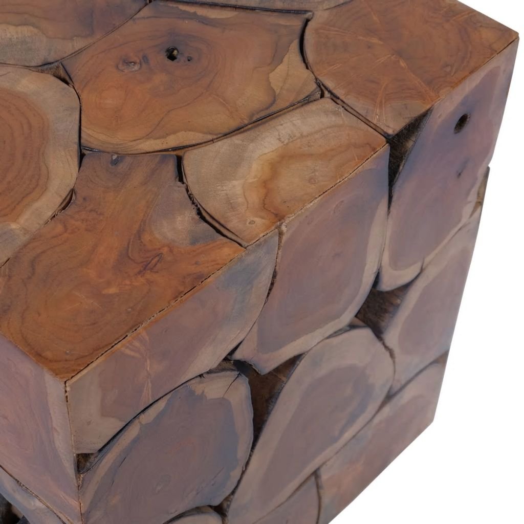 Vintage Teak Wood Stools & Coffee Tables with Footrests - Solid Wood Side Tables for Living Room, Lounge, and Patio - Perfect for Relaxing, Reading, and Coffee Time
