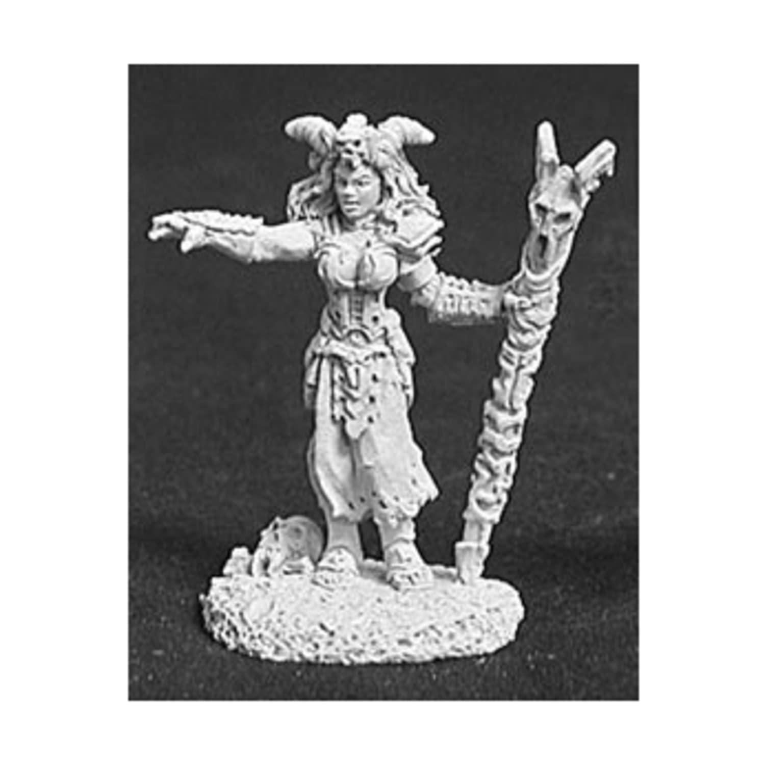 Reaper Miniatures Bria Dark Necromancer #02504 - Unpainted Metal Fantasy Miniature for Dungeons & Dragons, Pathfinder, and Tabletop RPG Gaming