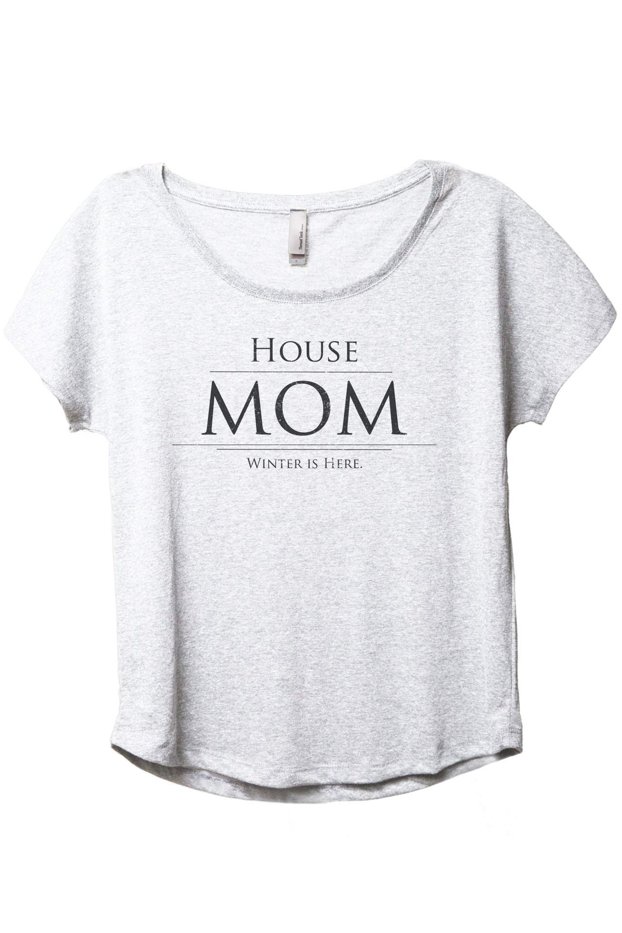 Women's Fashion Slouchy Dolman T-Shirt - Cozy Winter Long Sleeve Tee for House Moms | Casual Loungewear & Home Comfort Outfit