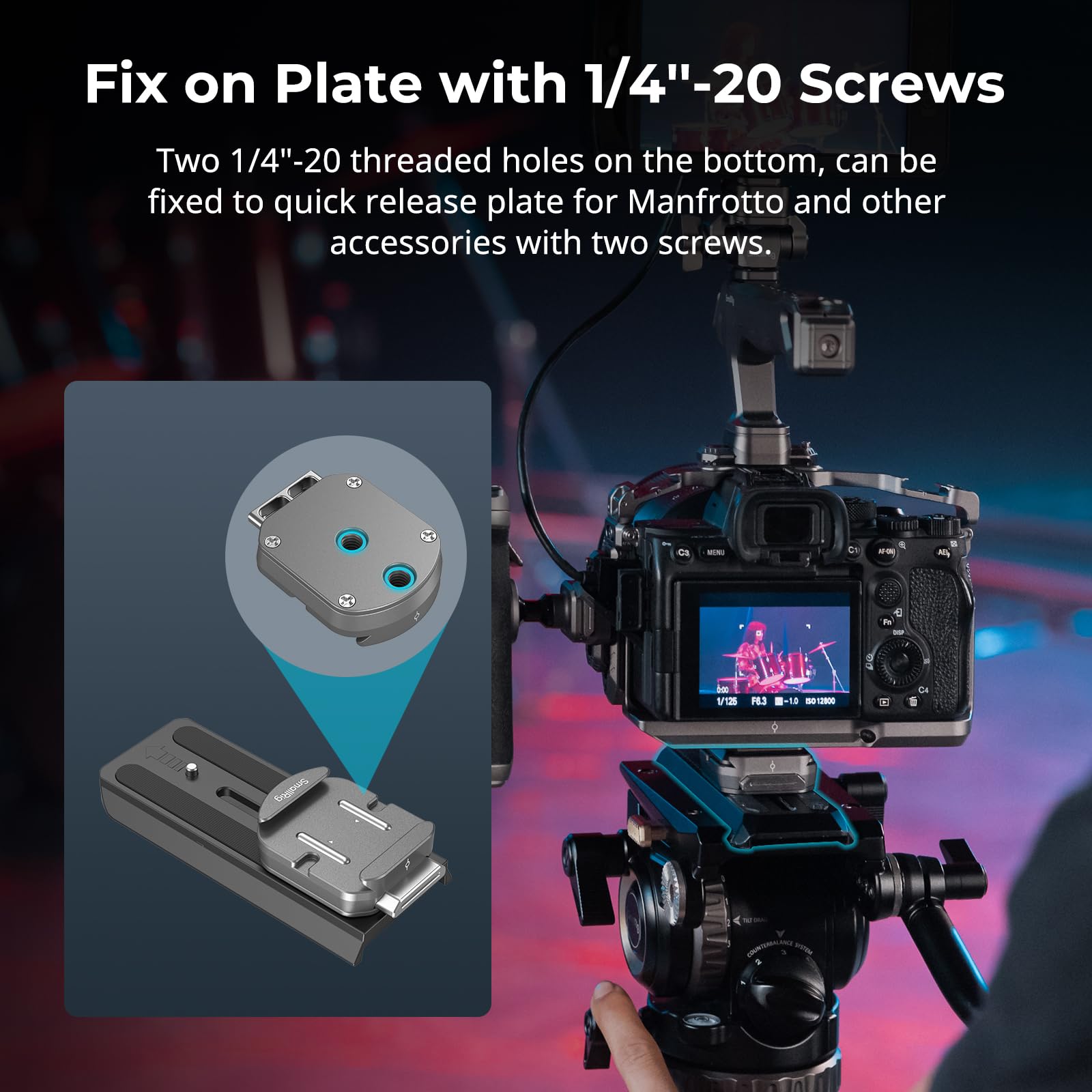 SMALLRIG HawkLock H38 Quick Release Mount Plate for Arca Swiss - Compatible with Manfrotto & Tripods | Includes Two 1/4