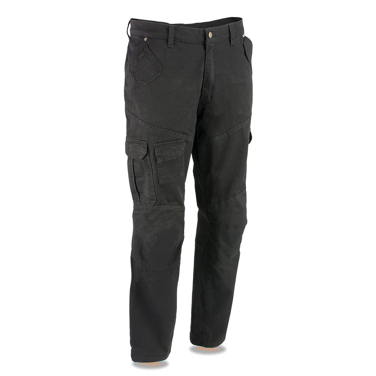Milwaukee Leather MPM5591 Men's Armored Black Cargo Jeans - Aramid Fiber Reinforced by DuPont for Motorcycle Riding & Outdoor Work
