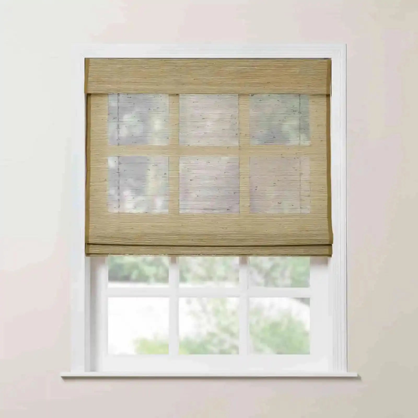 Rae Natural Ramie Bamboo Woven Shades - Series P | Eco-Friendly Window Coverings for Living Room, Bedroom & Patio | Light Filtering & UV Protection