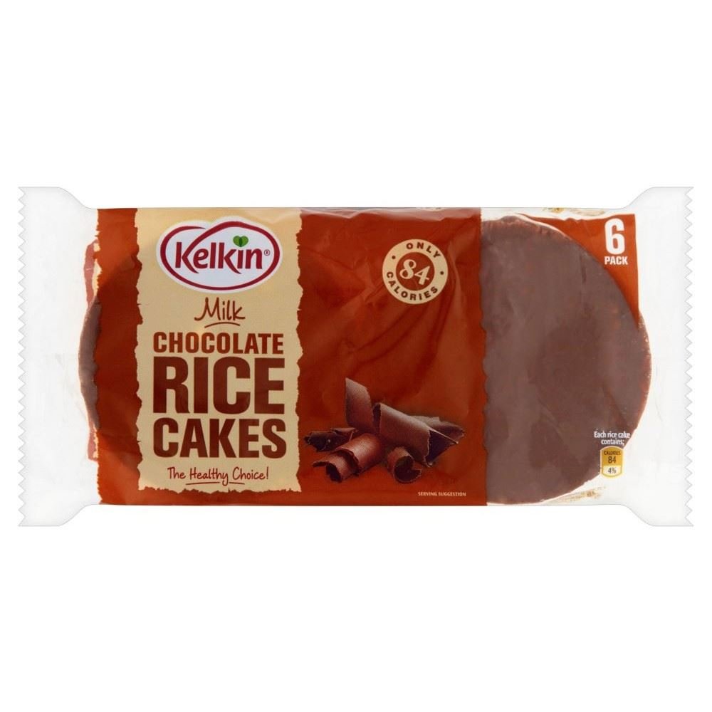 Kelkin Milk Chocolate Coated Rice Cakes (100g) - Pack of 6 | Gluten-Free Snacks for Kids & Adults | Perfect for Lunch Boxes, Office Snacks & Healthy Desserts