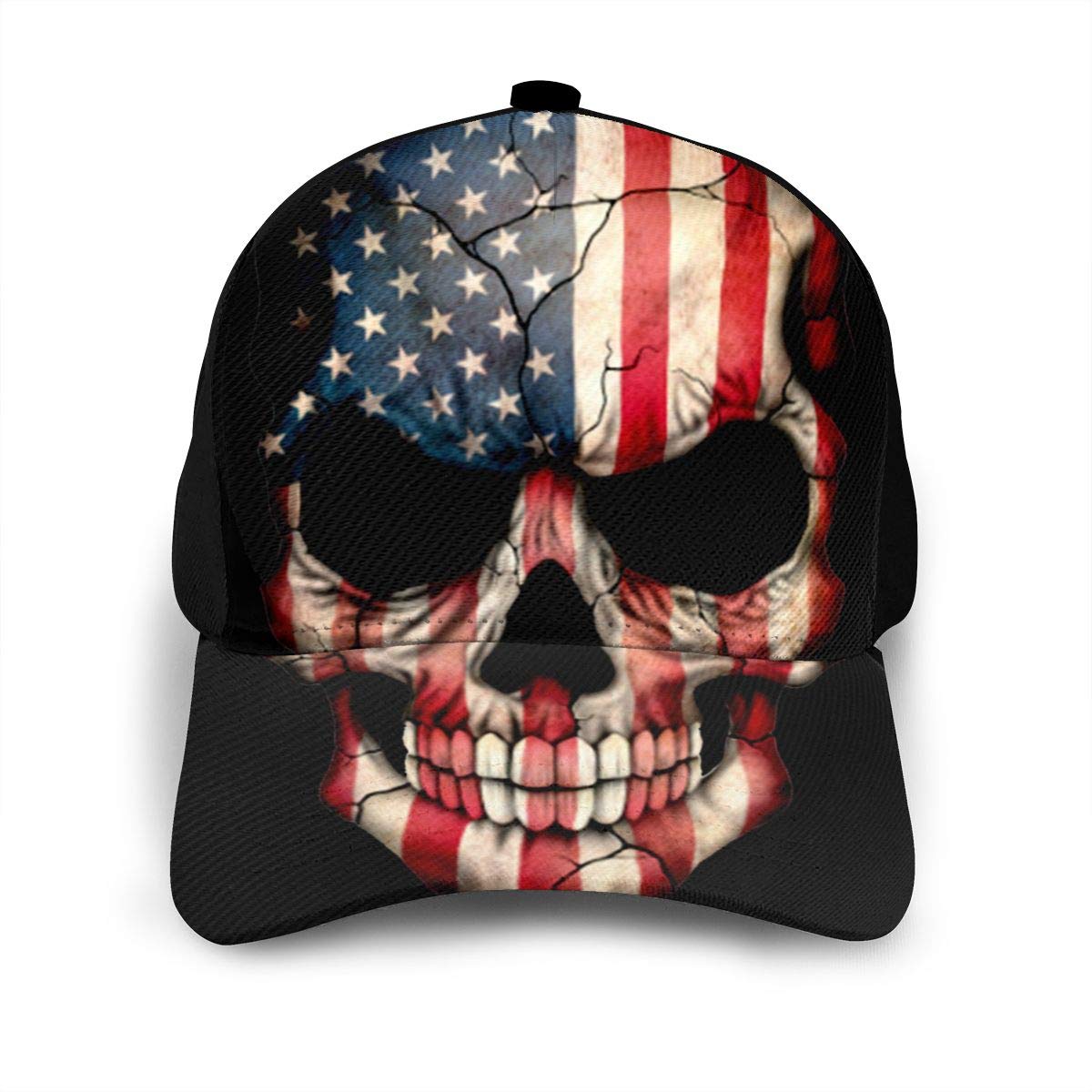 American Flag Skull Baseball Cap for Men & Women - Adjustable Classic Golf Hat for Outdoor Sports, Casual Wear & Patriotic Events