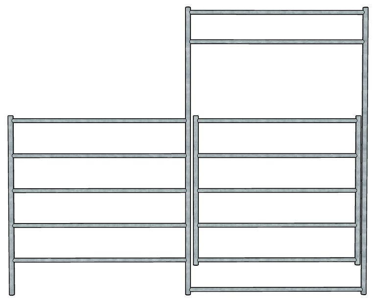 10ft x 8ft Galvanized Steel 5-Rail Farm Gate Panel - Heavy Duty Fence Gate for Pastures, Driveways & Property Boundaries