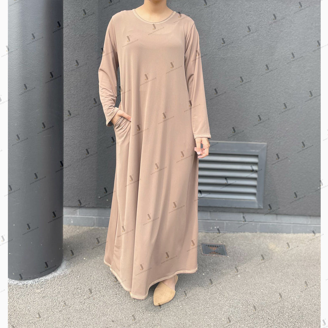 Stylish Plain Jersey Ladies Abaya Dress - Available in Multiple Colors - Perfect for Modest Fashion, Daily Wear & Special Occasions