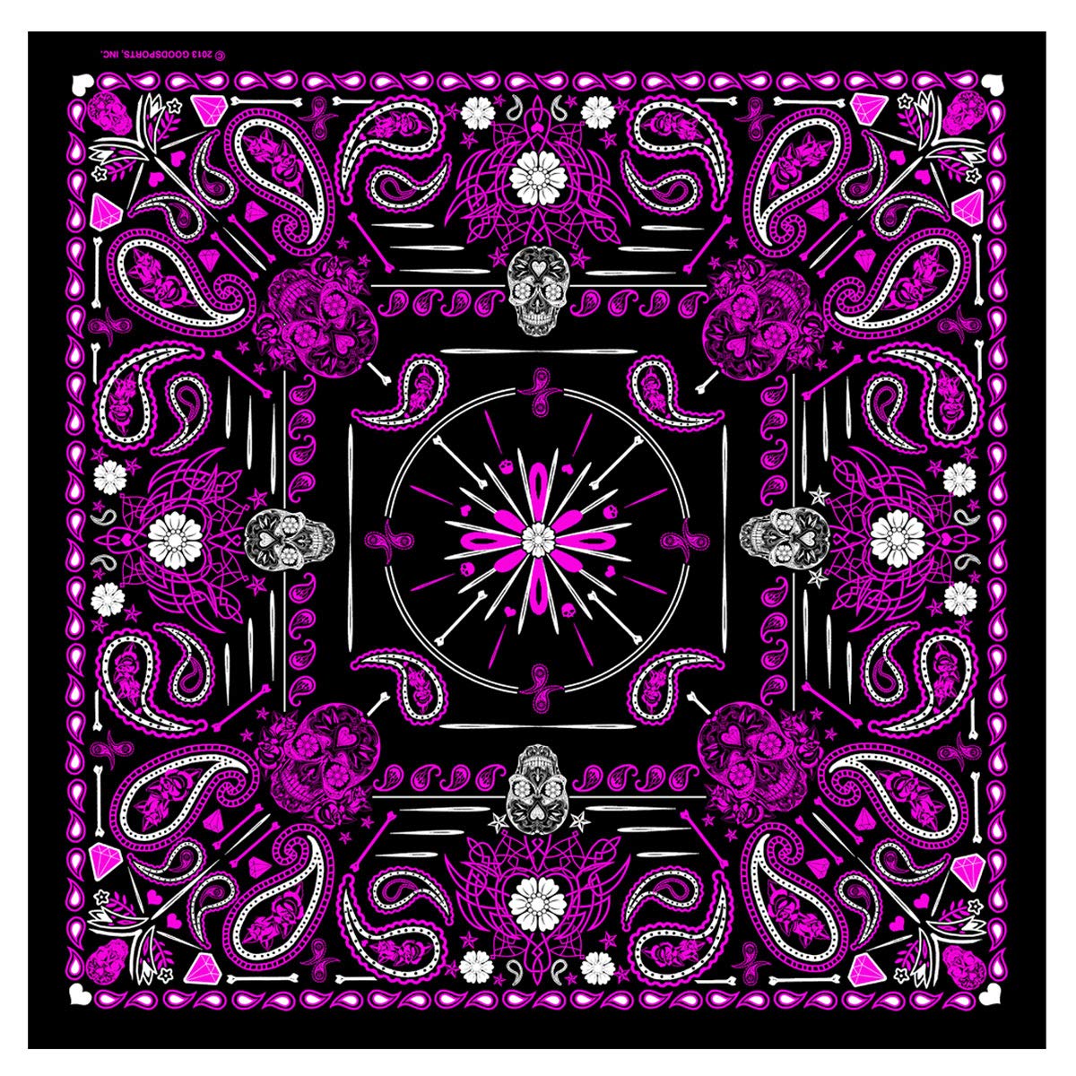 Hot Leathers Women's Paisley Skull Print Bandana - Stylish Fashion Accessory for Bikers, Rock Concerts & Outdoor Events