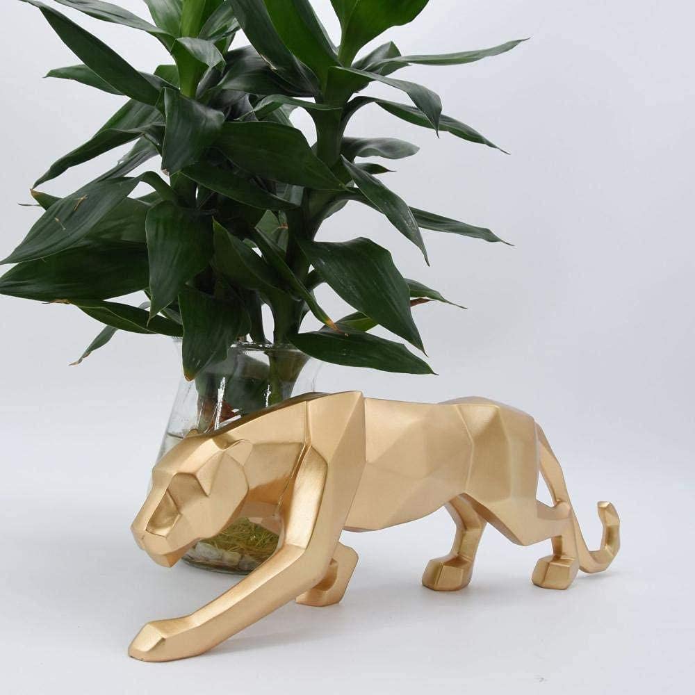 Leopard Figurine Statue - Black Panther Resin Animal Sculpture for Home Decor, Office Desk, or Garden Accent - Medium & Large Sizes Available in Black, Red, and Gold