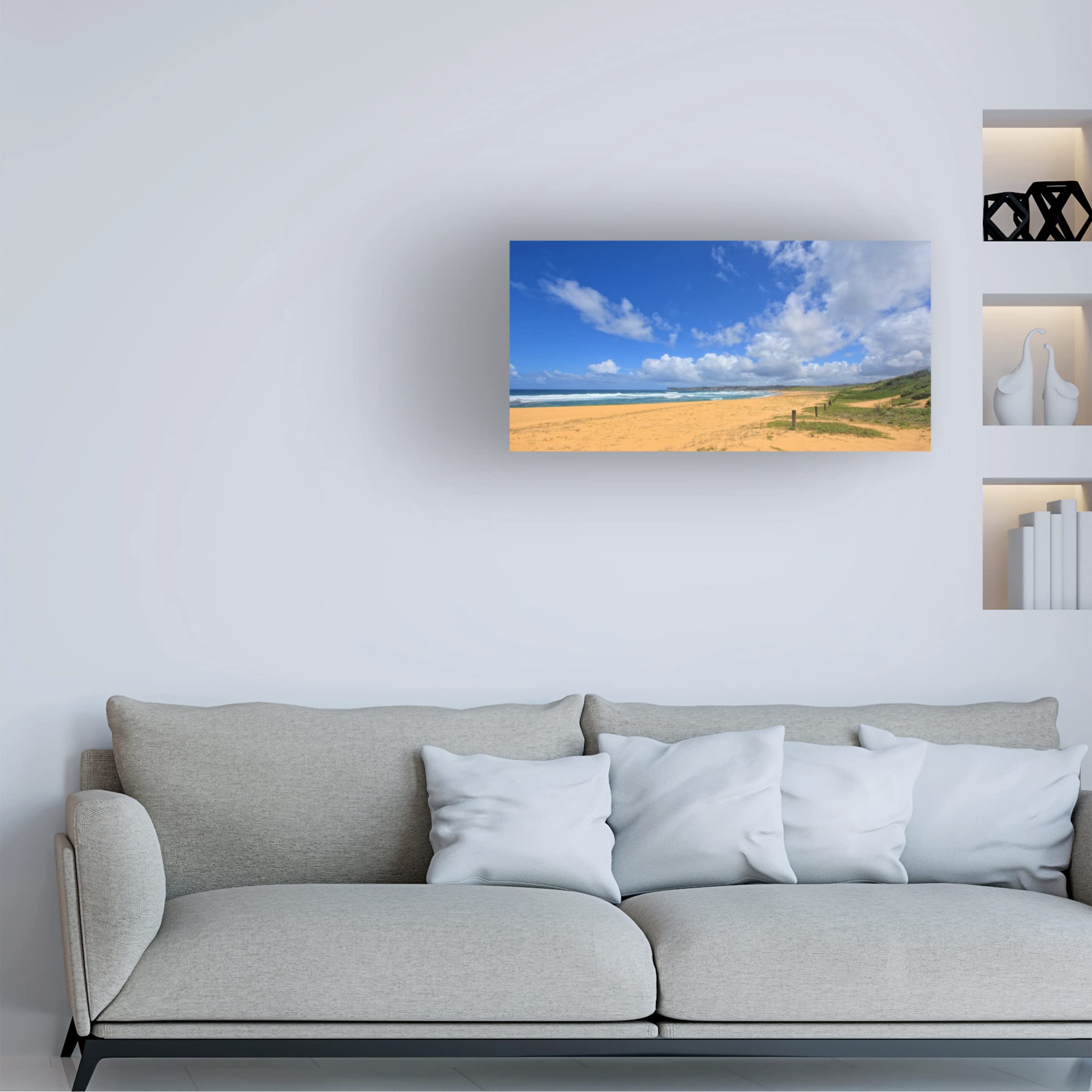Trademark Fine Art 'Wamberal Beach' Canvas Wall Art Print by Beata Czyzowska Young - Coastal Home Decor for Living Room, Bedroom & Office