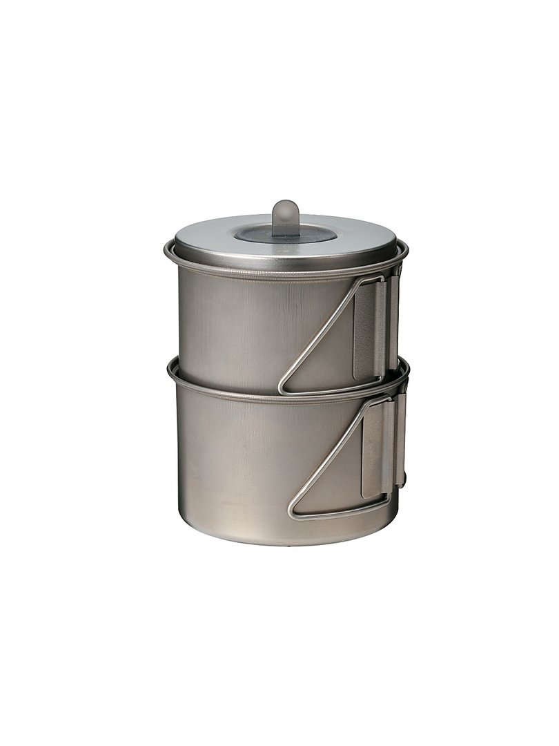 Snow Peak Titanium Mini Solo Cookset - Lightweight Camping Cookware for Backpacking, Hiking & Outdoor Adventures | Compact Titanium Pot & Cup Set for Solo Travelers