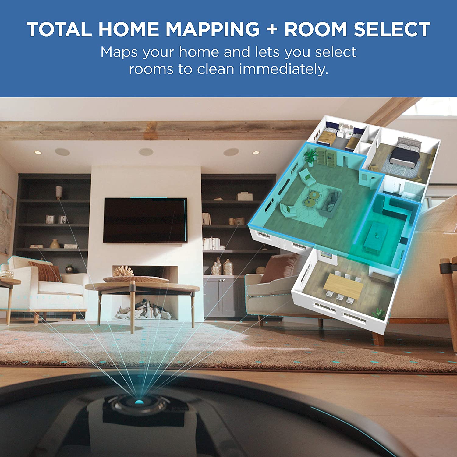 SHARK RV1001A Self-Emptying Robot Vacuum Cleaner with Home Essentials Warranty | Smart Cleaning for Hardwood Floors & Carpets | Perfect for Homes with Pets & Allergies